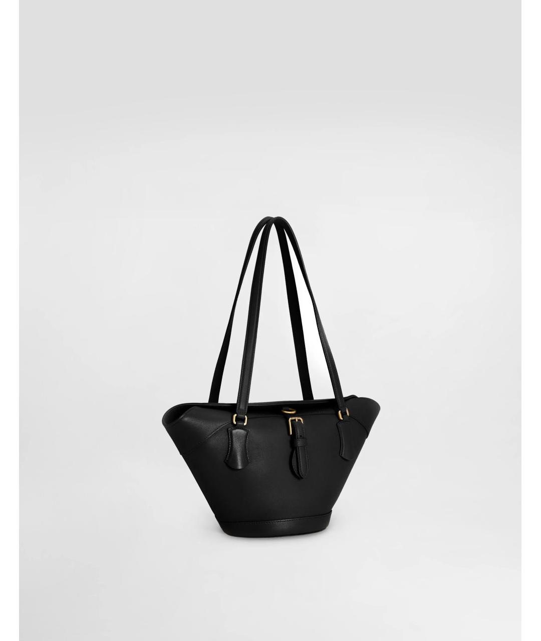 DOLCE&GABBANA Черная кожаная сумка тоут, фото 2