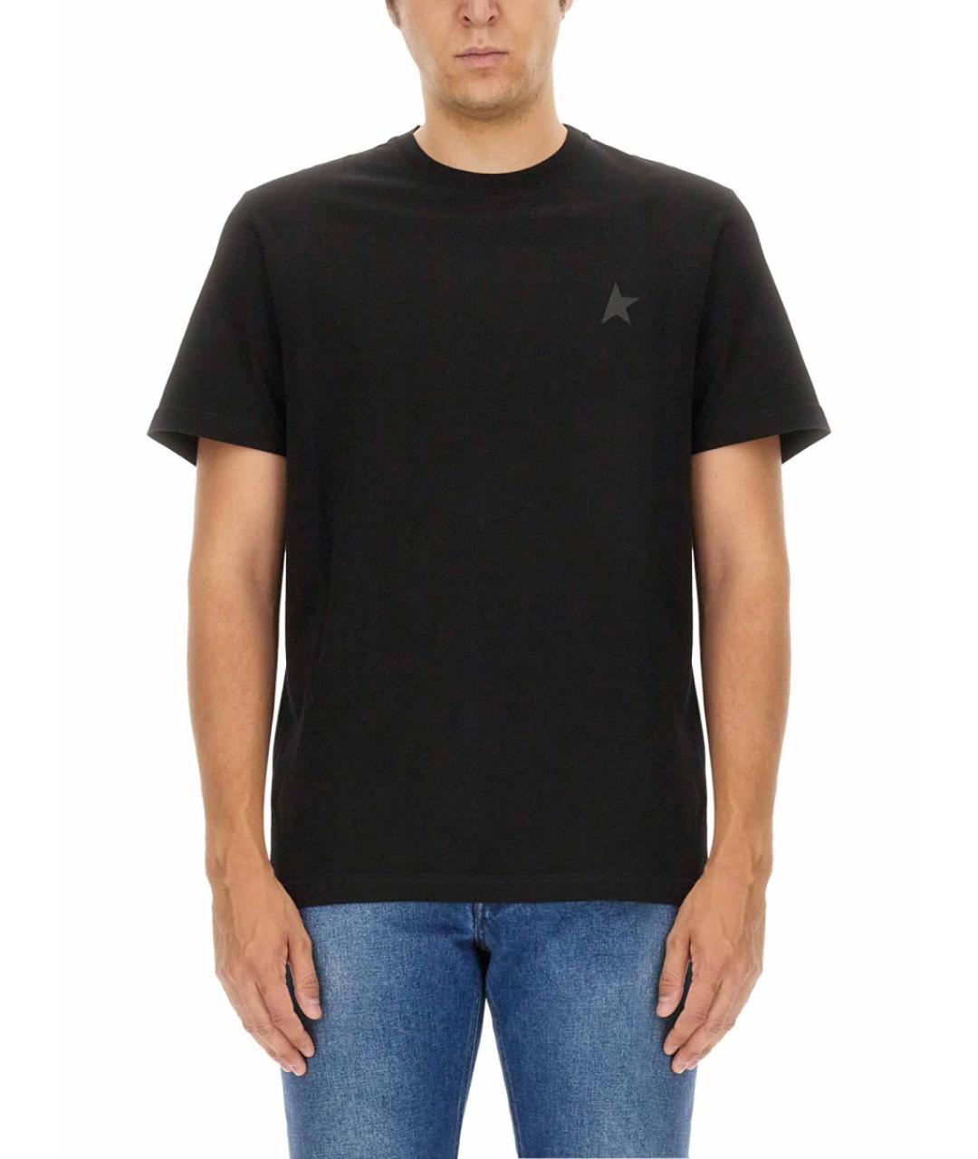 GOLDEN GOOSE DELUXE BRAND Черная хлопковая футболка, фото 6