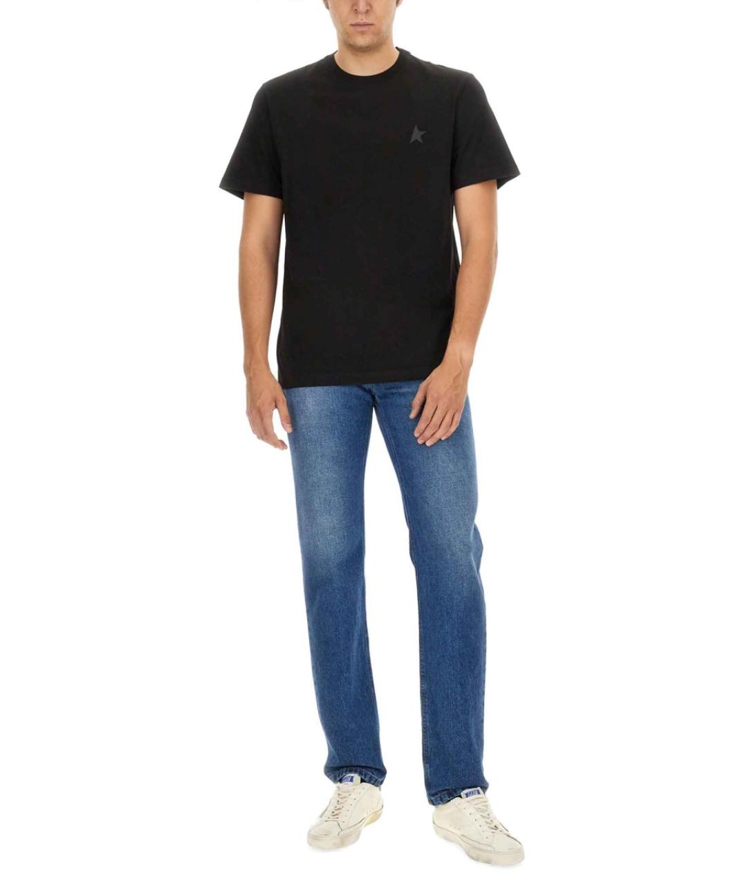 GOLDEN GOOSE DELUXE BRAND Черная хлопковая футболка, фото 3