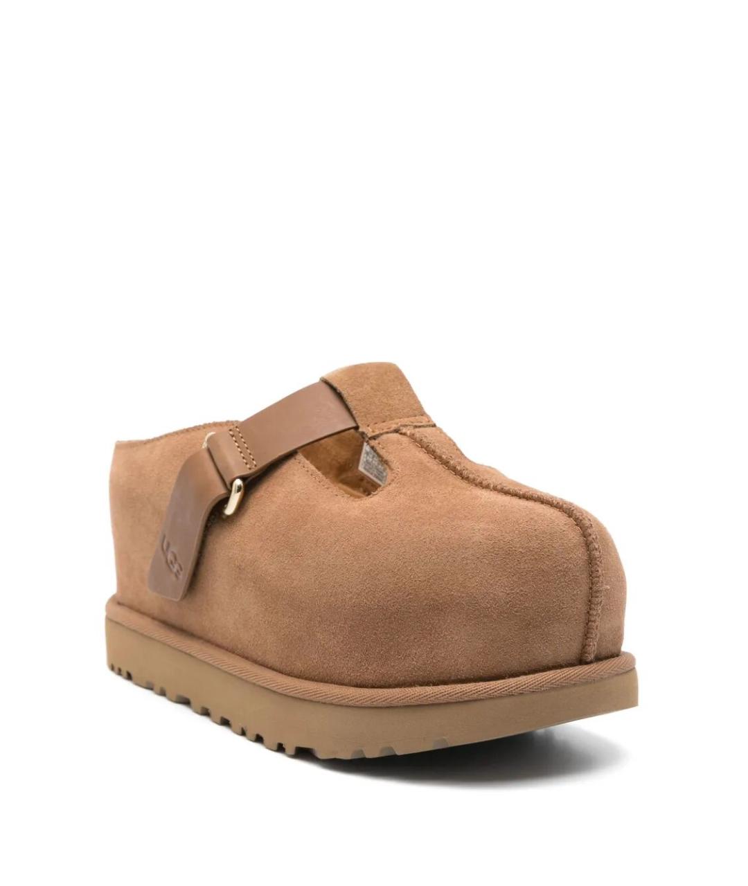 UGG AUSTRALIA Коричневые кожаные сабо, фото 2