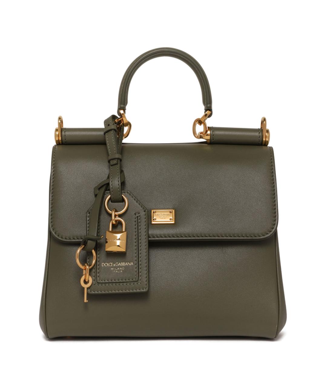 DOLCE&GABBANA Зеленая кожаная сумка тоут, фото 1