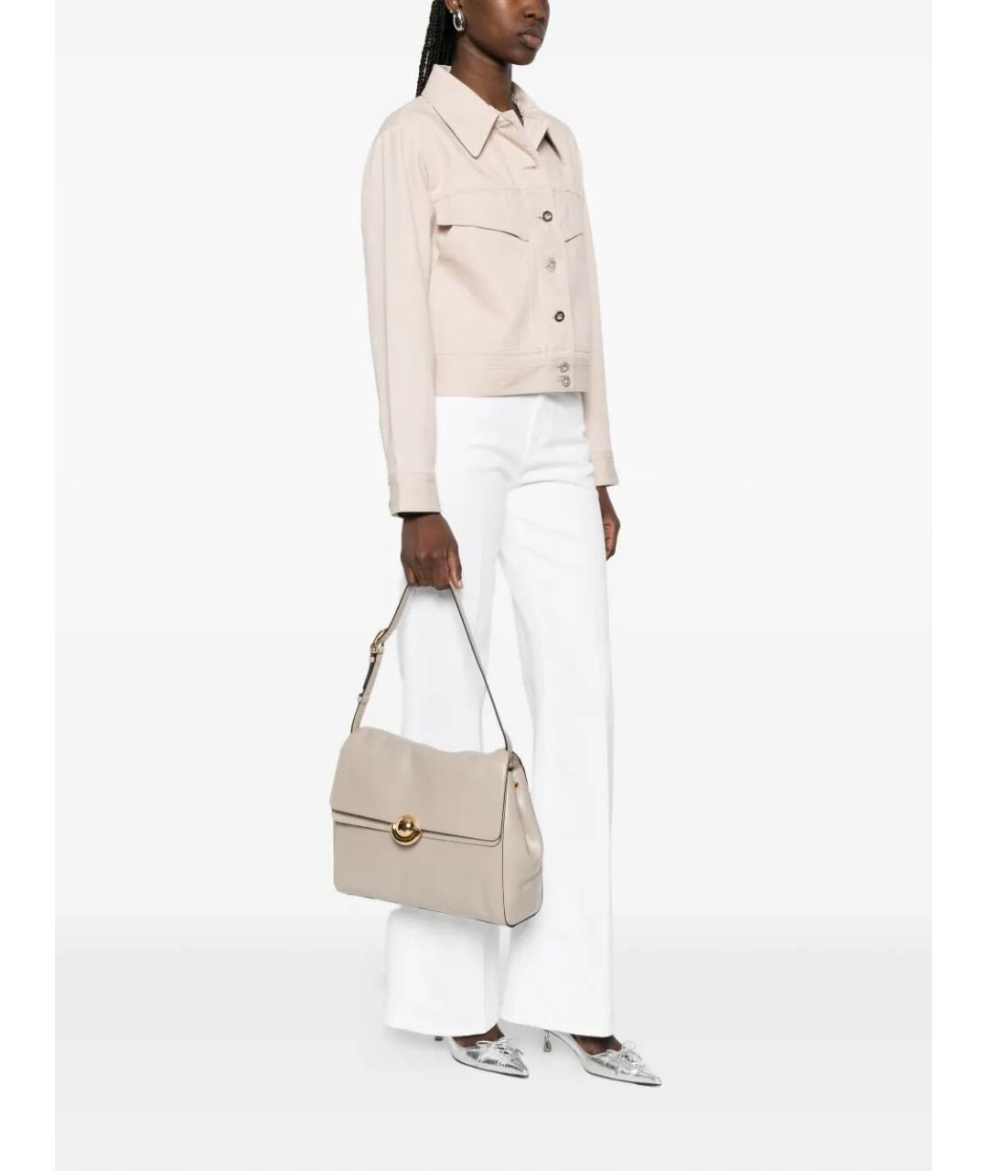 FURLA Бежевая кожаная сумка через плечо, фото 2