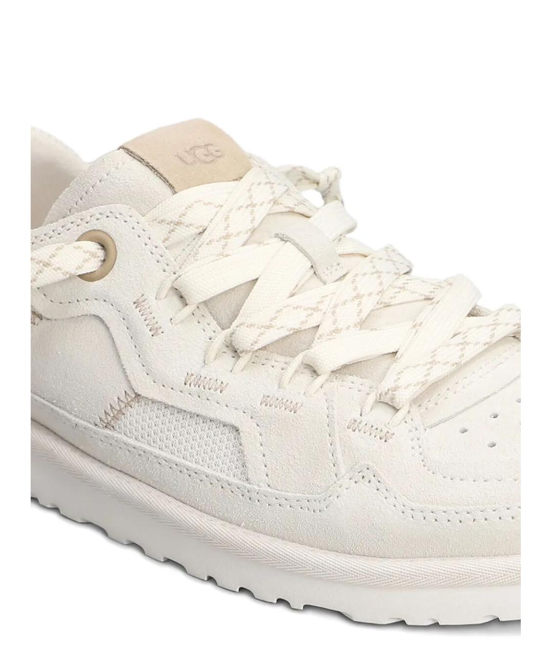 UGG AUSTRALIA Белые кожаные низкие кроссовки / кеды, фото 4