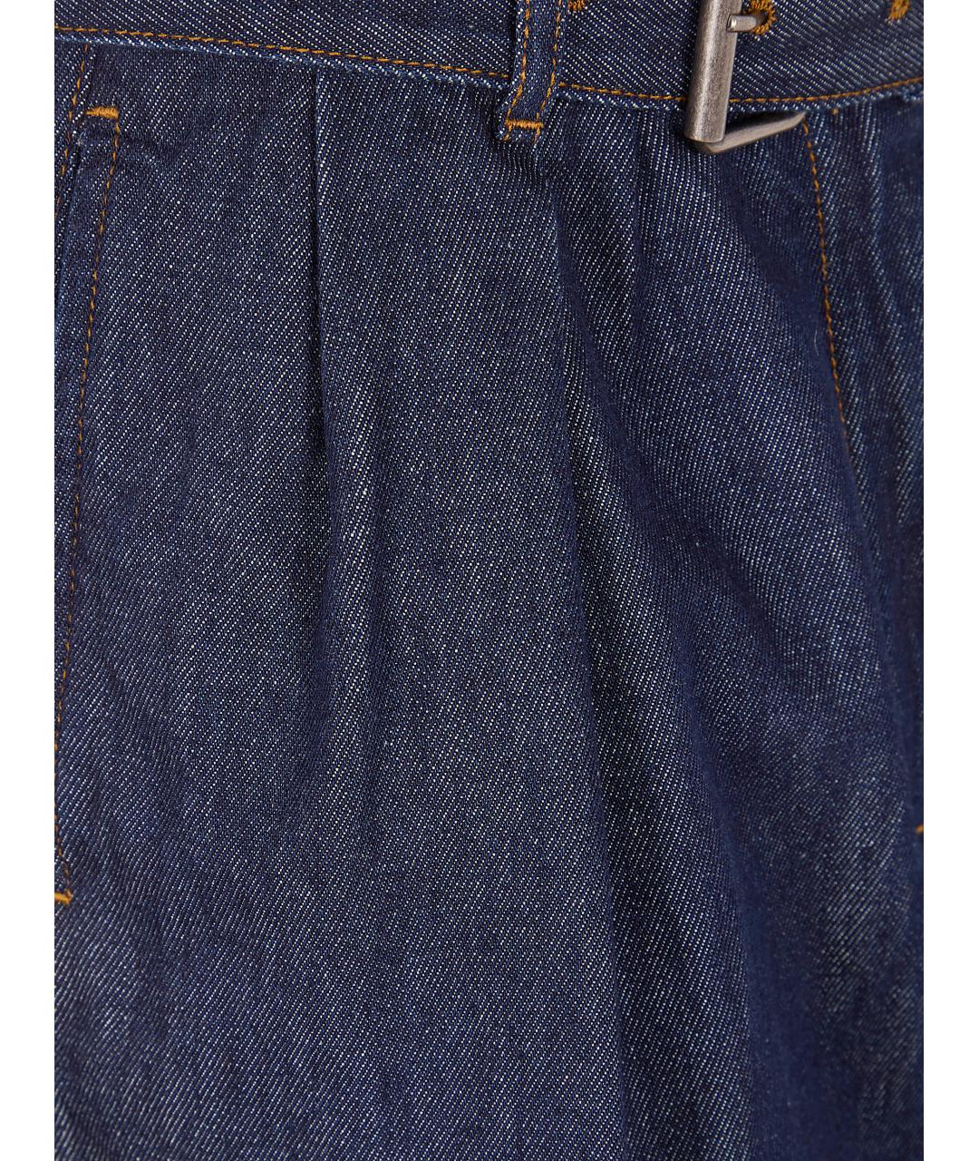 DRIES VAN NOTEN Синие хлопковые шорты, фото 3