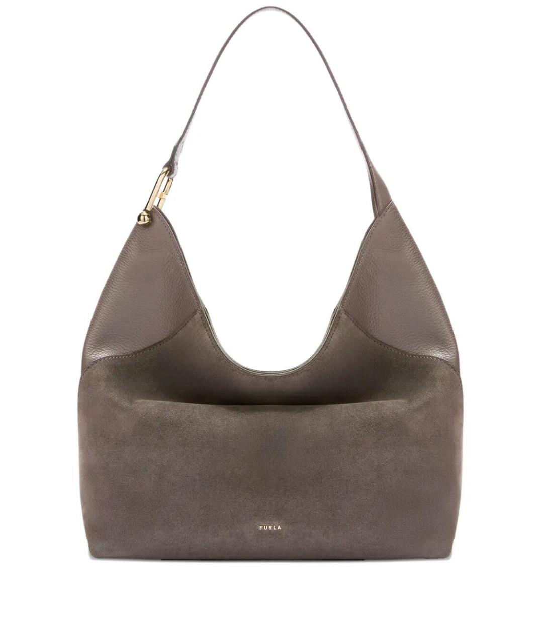 FURLA Серая замшевая сумка через плечо, фото 1