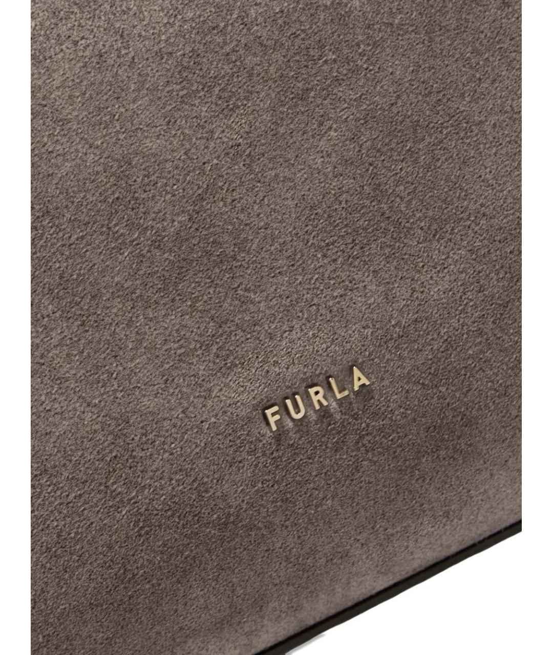 FURLA Серая замшевая сумка через плечо, фото 4