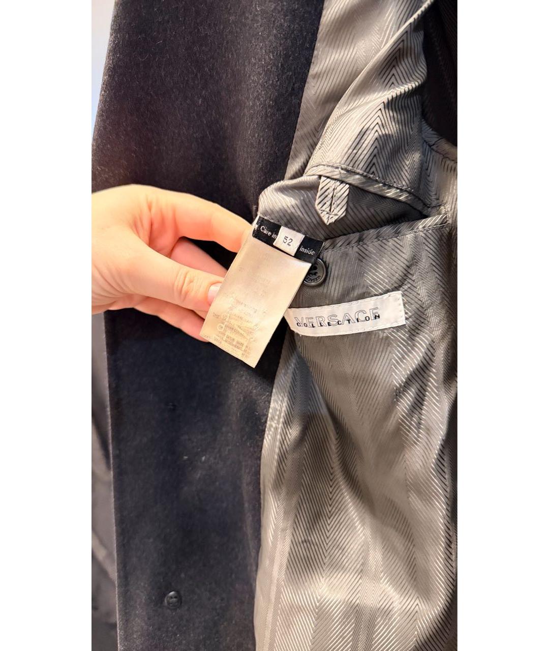 VERSACE Антрацитовое шерстяное пальто, фото 6