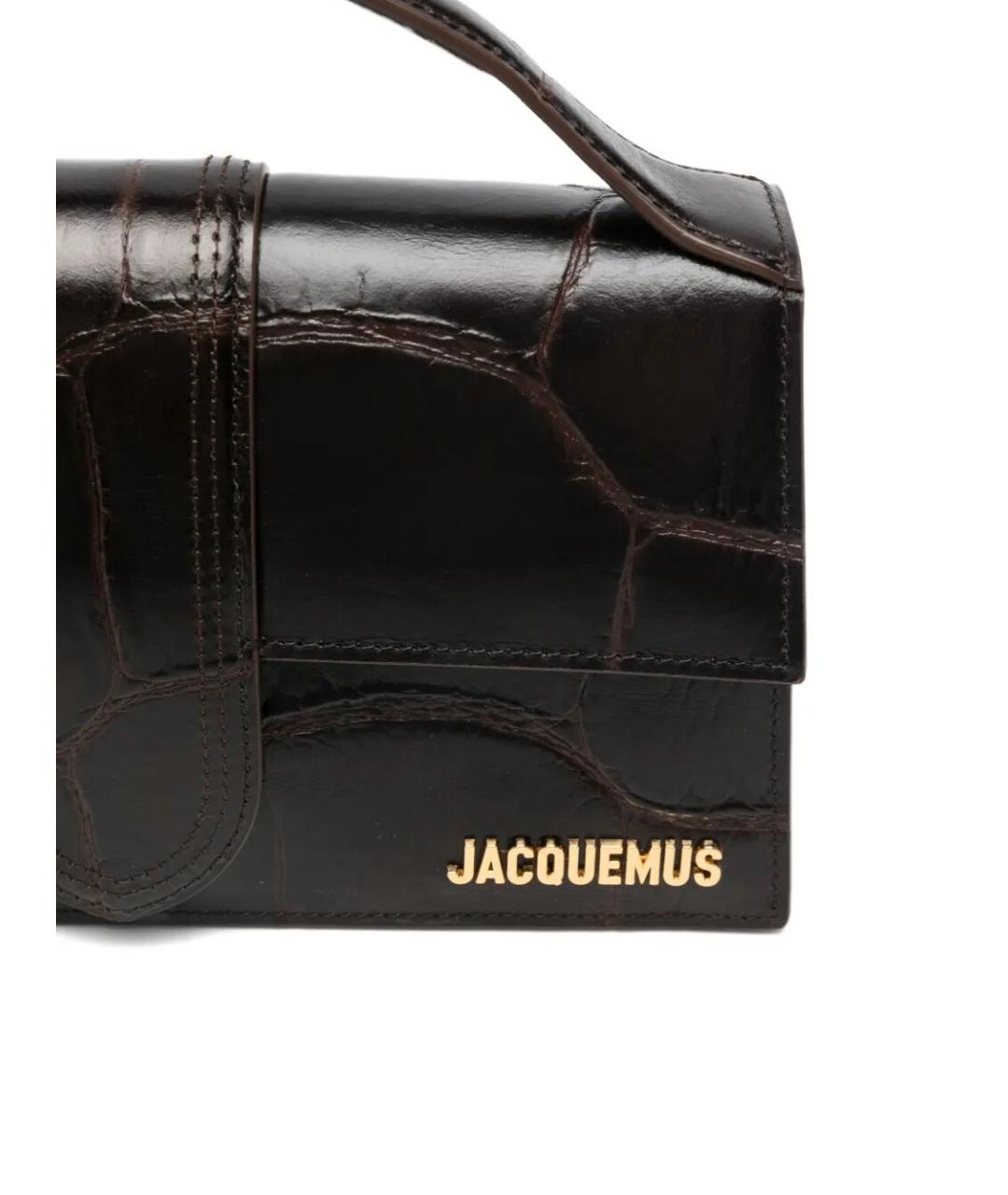 JACQUEMUS Коричневая кожаная сумка через плечо, фото 3