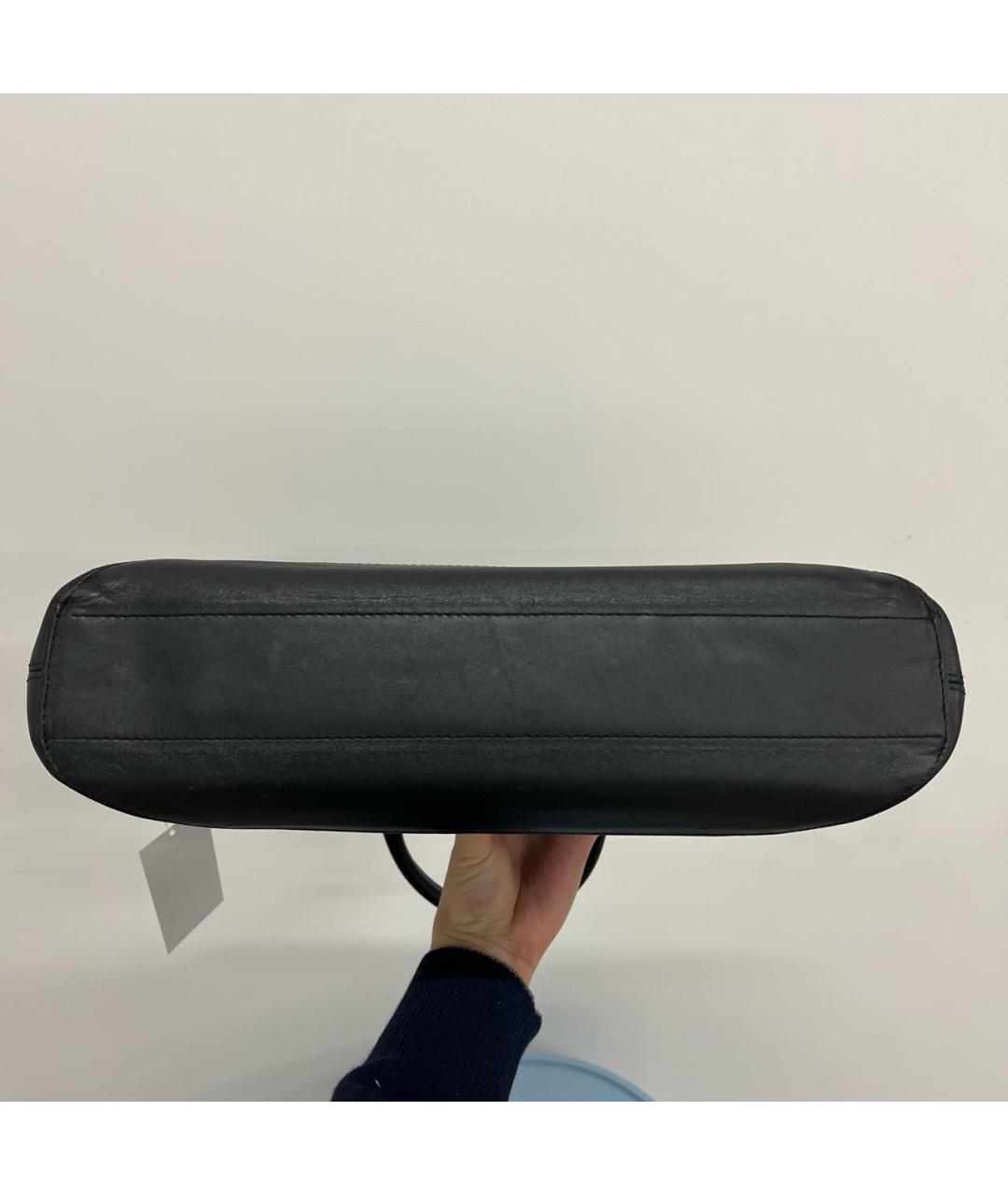 LOUIS VUITTON Черный кожаный портфель, фото 8