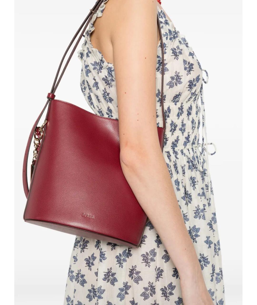 FURLA Красная кожаная сумка через плечо, фото 3