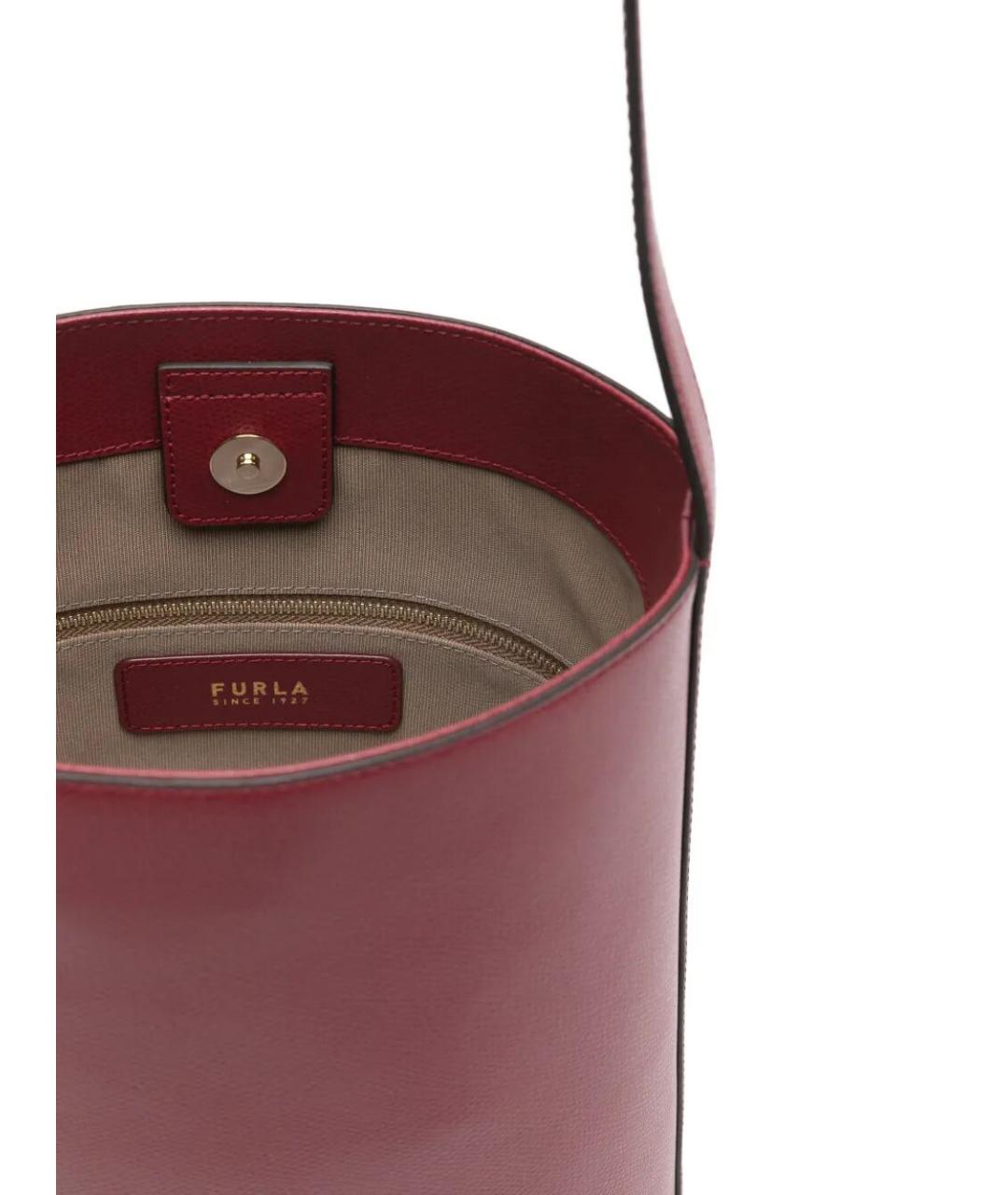 FURLA Красная кожаная сумка через плечо, фото 4