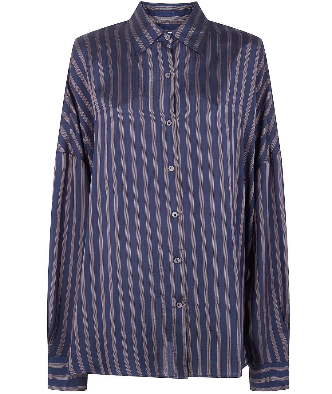 DRIES VAN NOTEN Синяя вискозная рубашка, фото 1