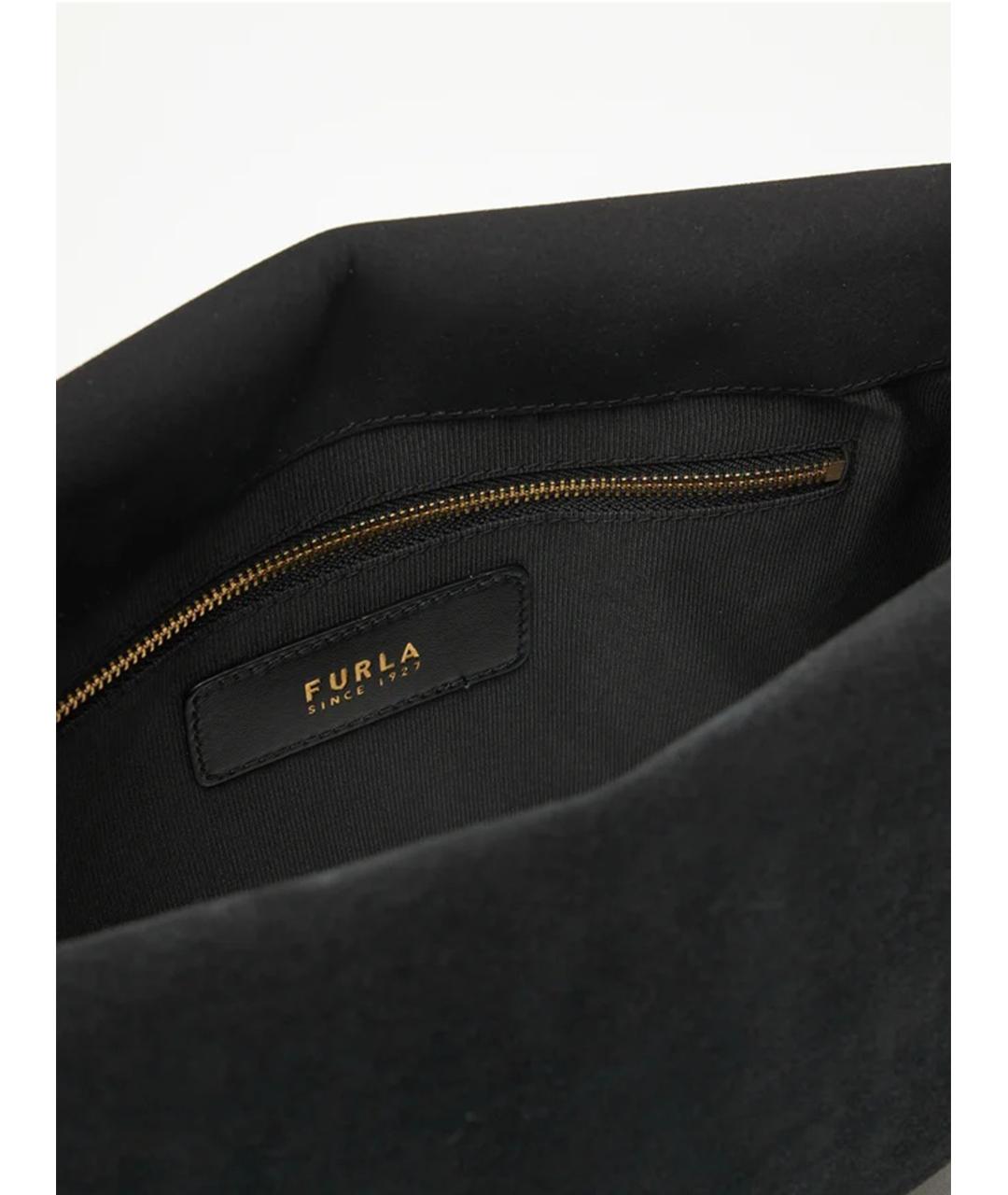 FURLA Черная кожаная сумка через плечо, фото 4