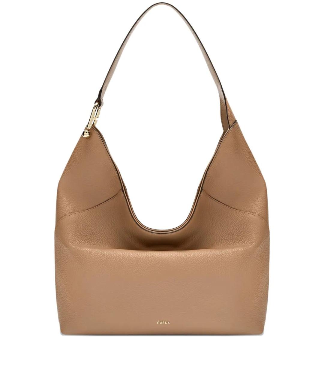 FURLA Бежевая кожаная сумка через плечо, фото 1