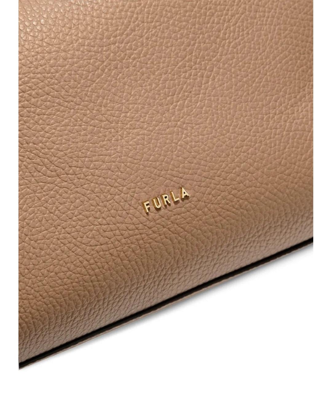 FURLA Бежевая кожаная сумка через плечо, фото 3