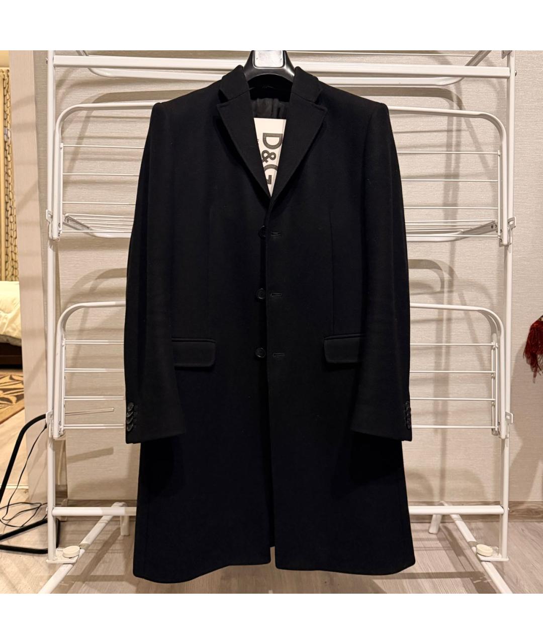 DOLCE&GABBANA Черное шерстяное пальто, фото 5