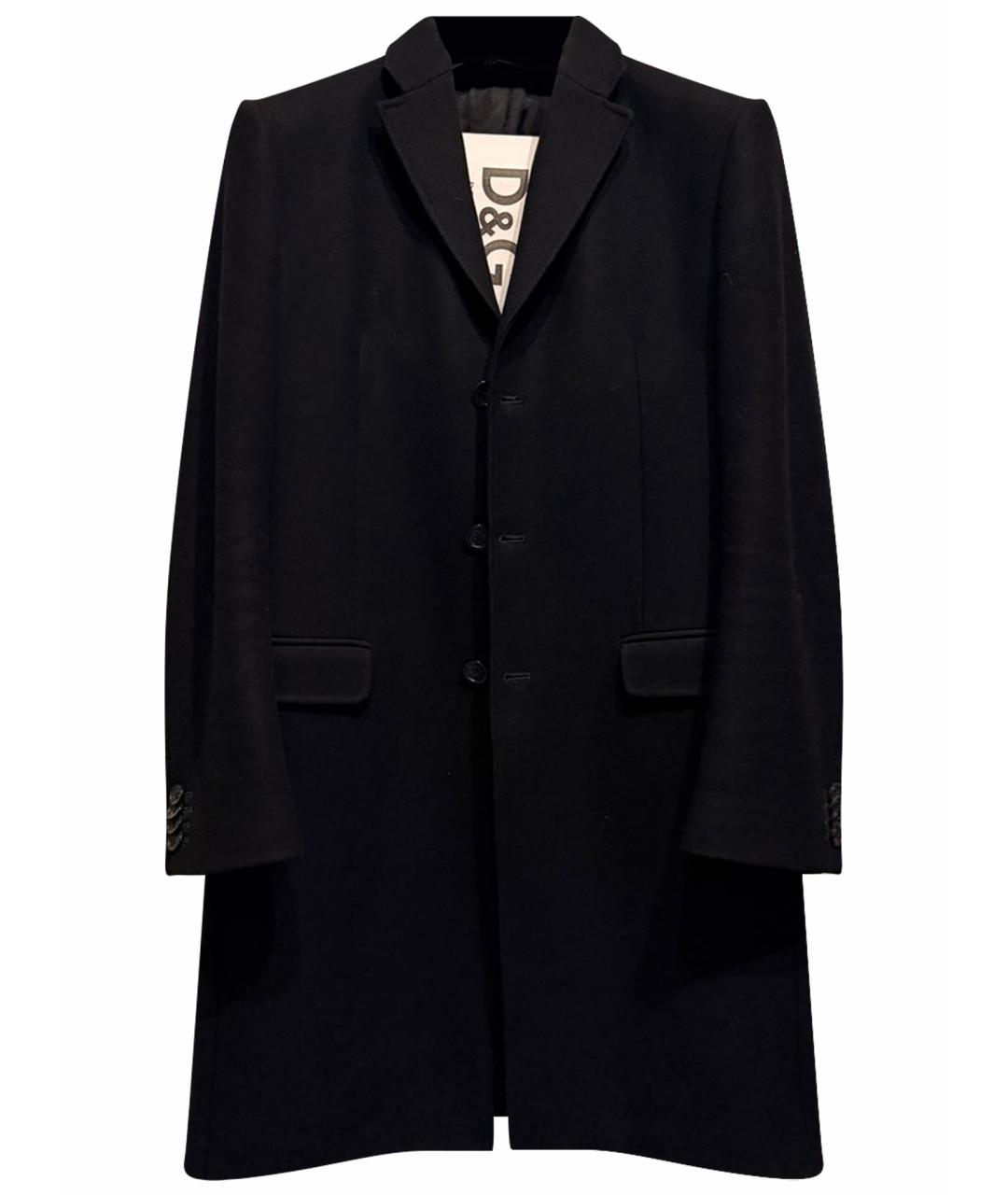 DOLCE&GABBANA Черное шерстяное пальто, фото 1