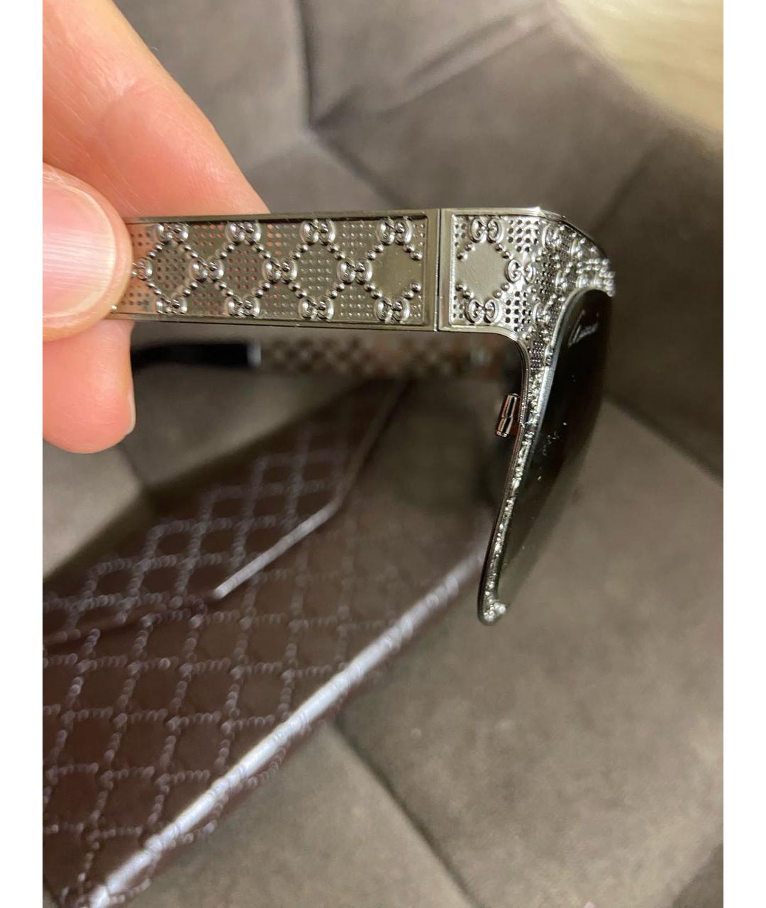 GUCCI Серые металлические солнцезащитные очки, фото 2