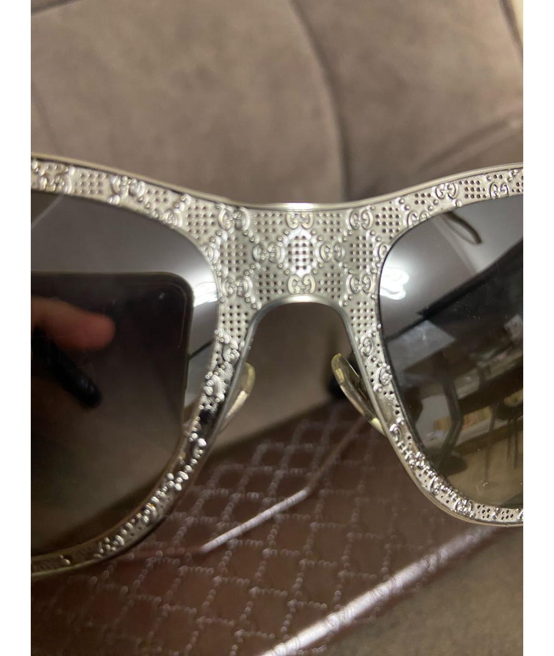 GUCCI Серые металлические солнцезащитные очки, фото 8