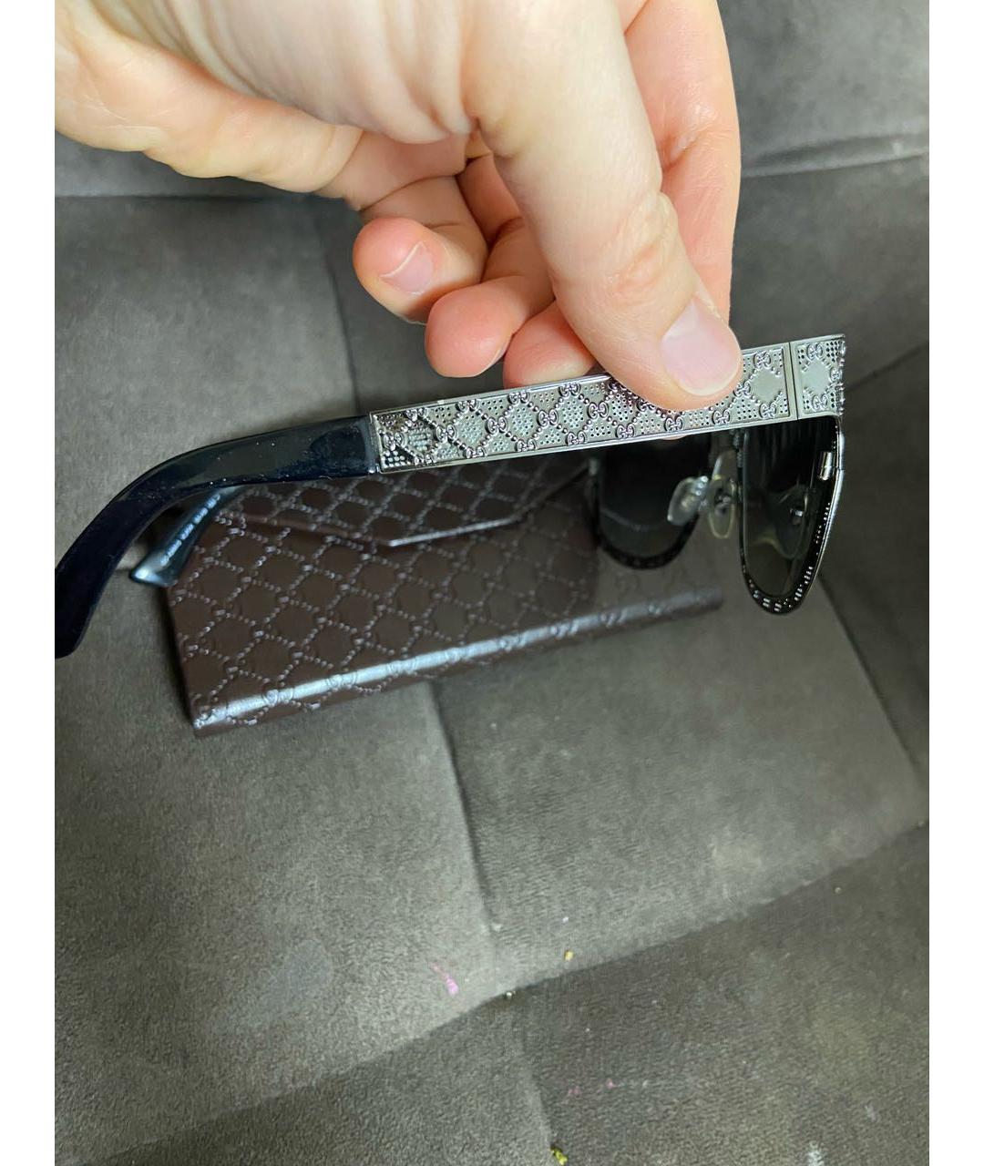 GUCCI Серые металлические солнцезащитные очки, фото 3