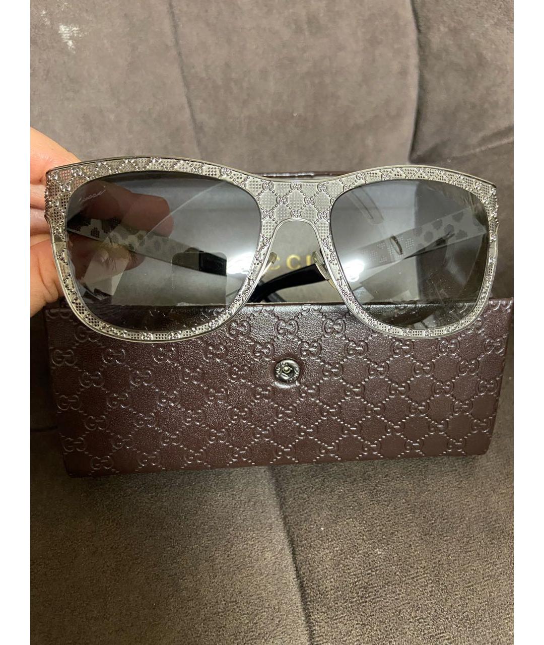 GUCCI Серые металлические солнцезащитные очки, фото 9