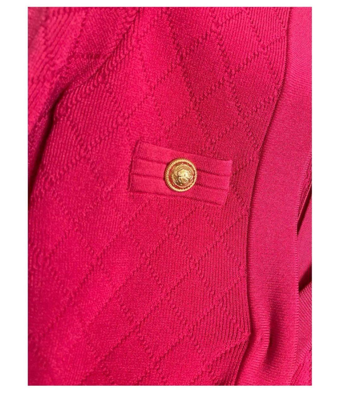 BALMAIN Коралловое вискозное повседневное платье, фото 4