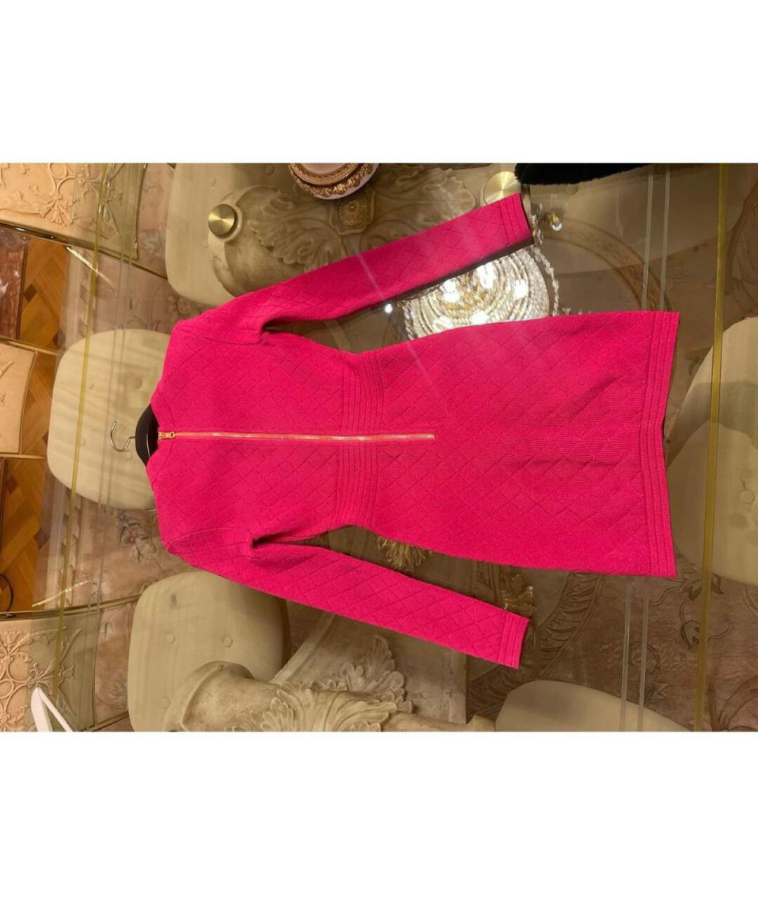 BALMAIN Коралловое вискозное повседневное платье, фото 3