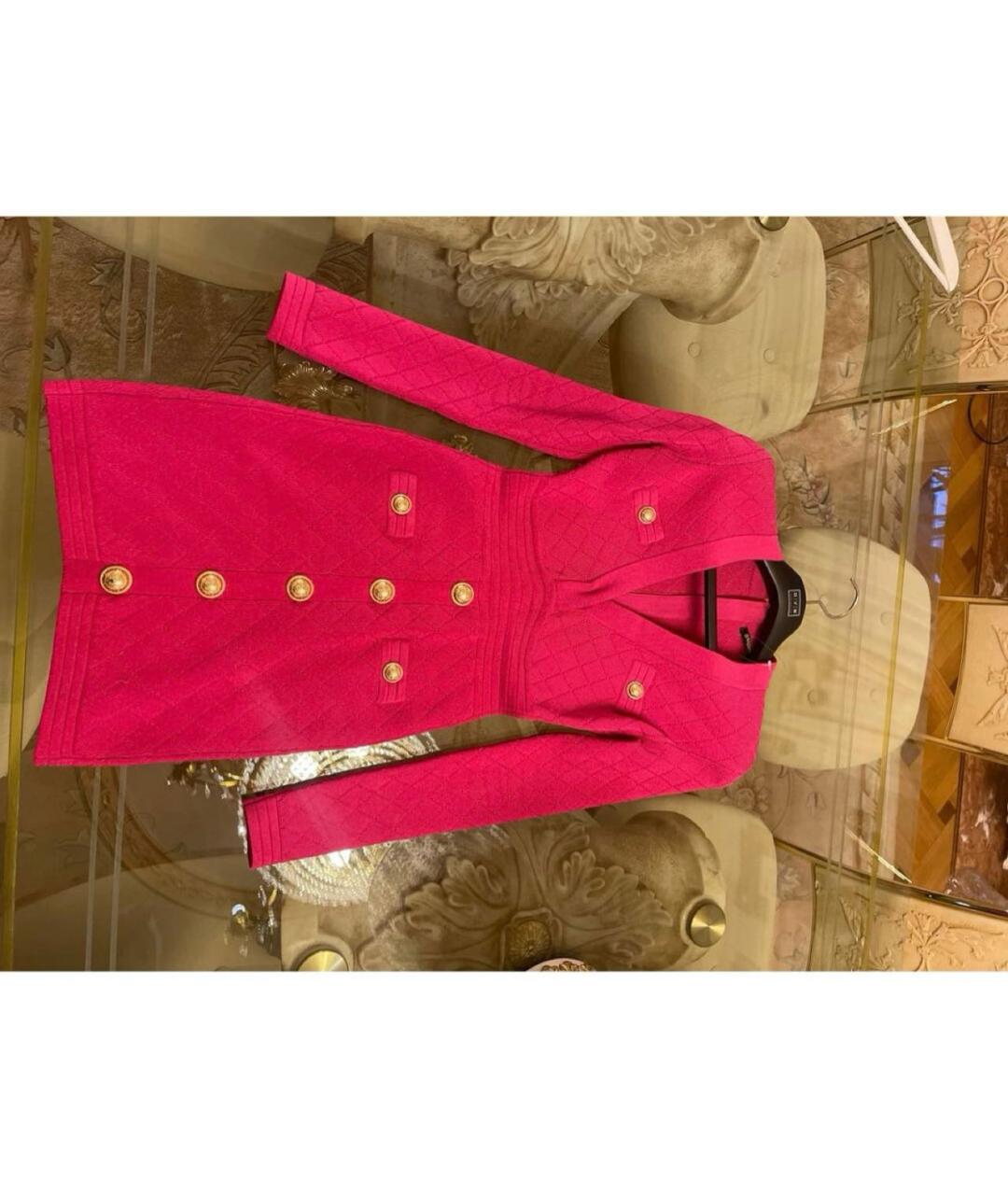 BALMAIN Коралловое вискозное повседневное платье, фото 6