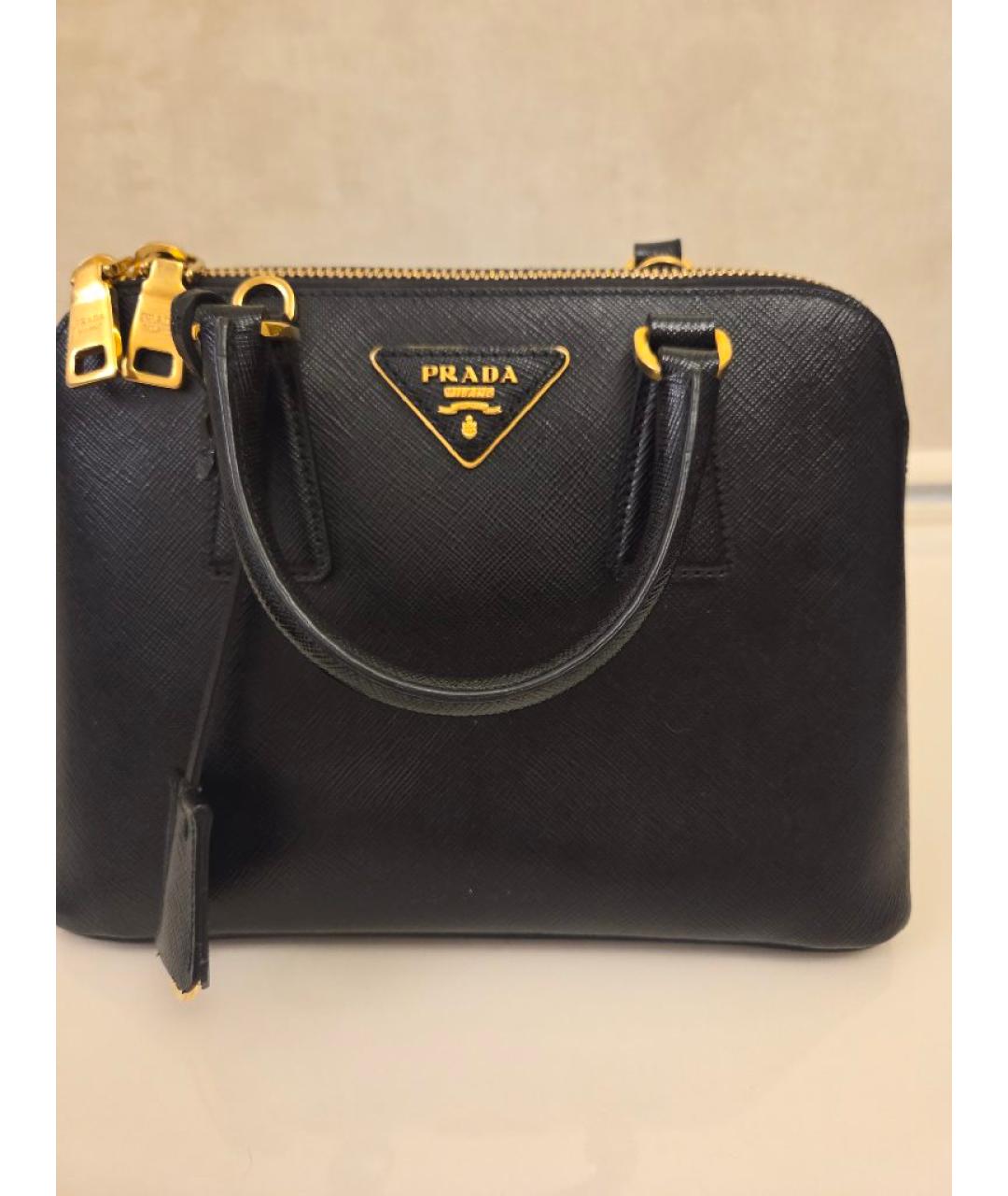 PRADA Черная кожаная сумка с короткими ручками, фото 8