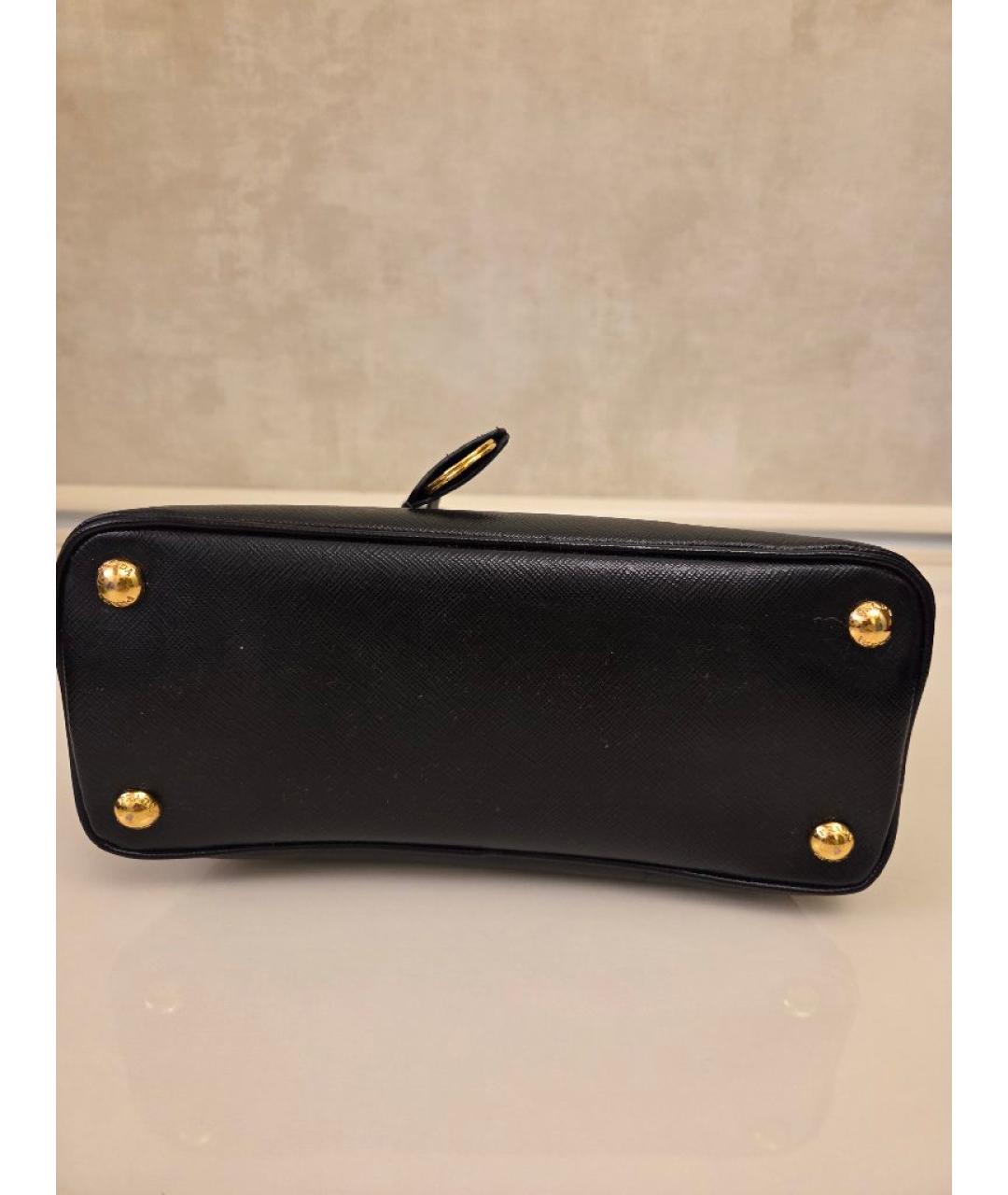 PRADA Черная кожаная сумка с короткими ручками, фото 6