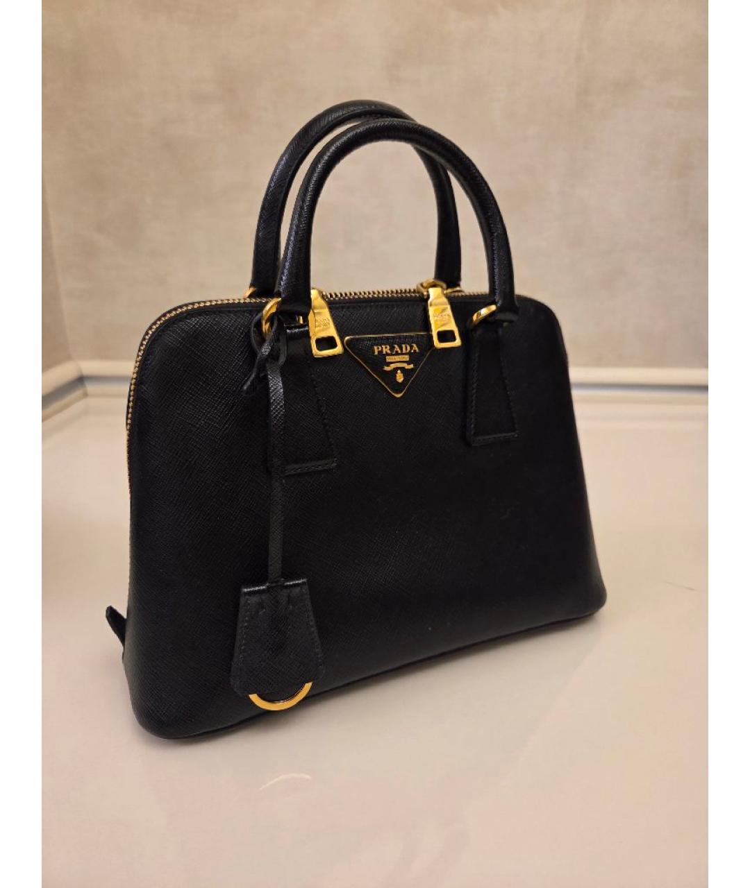 PRADA Черная кожаная сумка с короткими ручками, фото 9