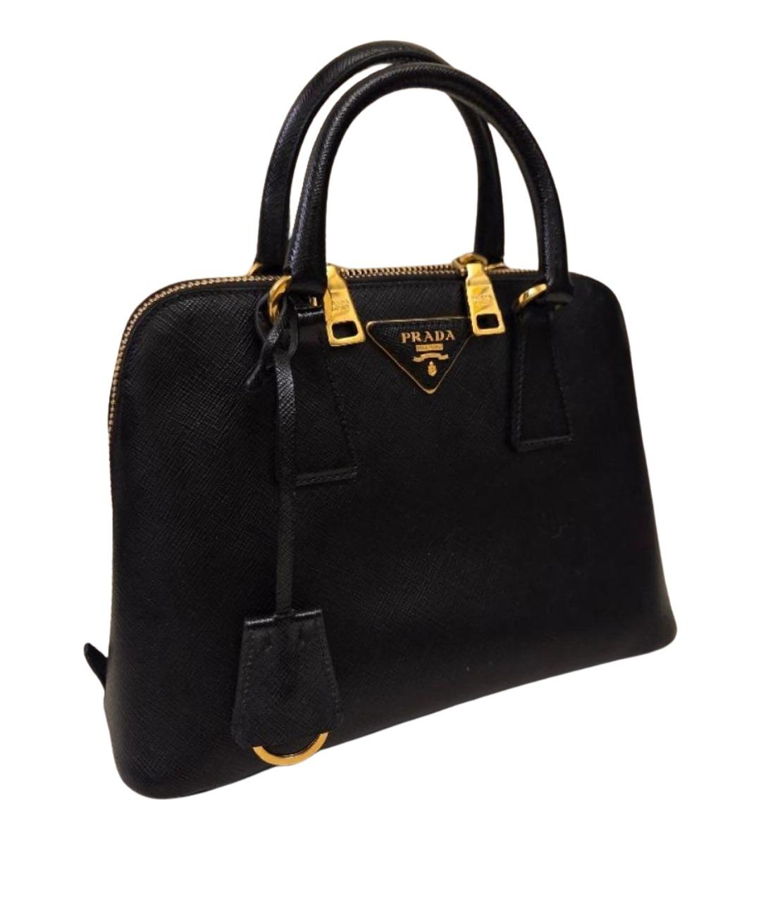 PRADA Черная кожаная сумка с короткими ручками, фото 2