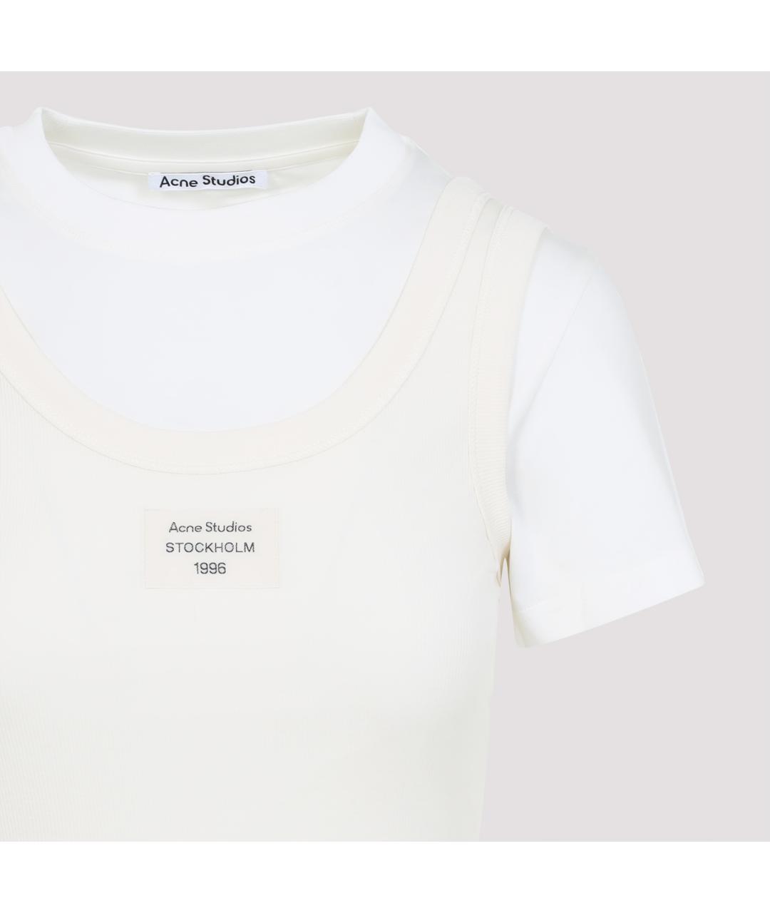 ACNE STUDIOS Белая хлопковая футболка, фото 4