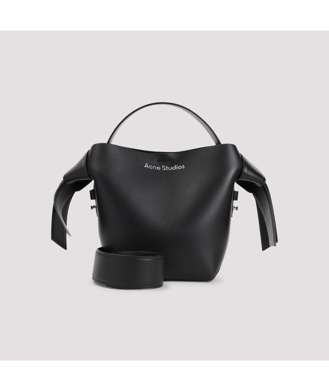 ACNE STUDIOS Черная кожаная сумка тоут, фото 3