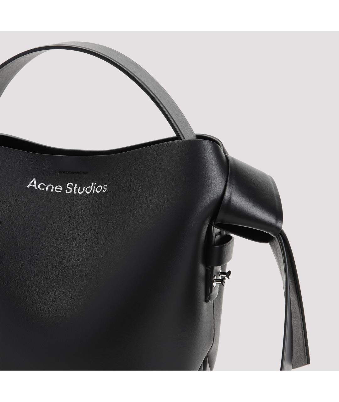 ACNE STUDIOS Черная кожаная сумка тоут, фото 5