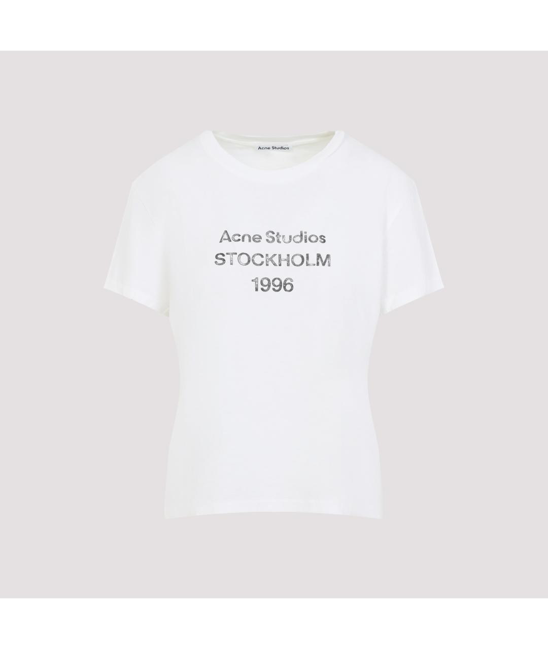 ACNE STUDIOS Белая хлопковая футболка, фото 4