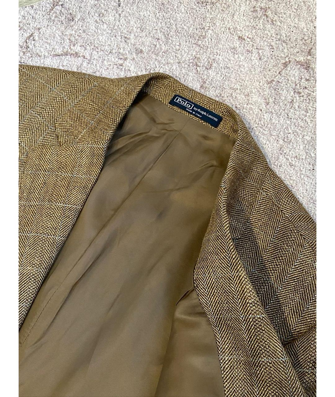 POLO RALPH LAUREN Бежевый шелковый пиджак, фото 7