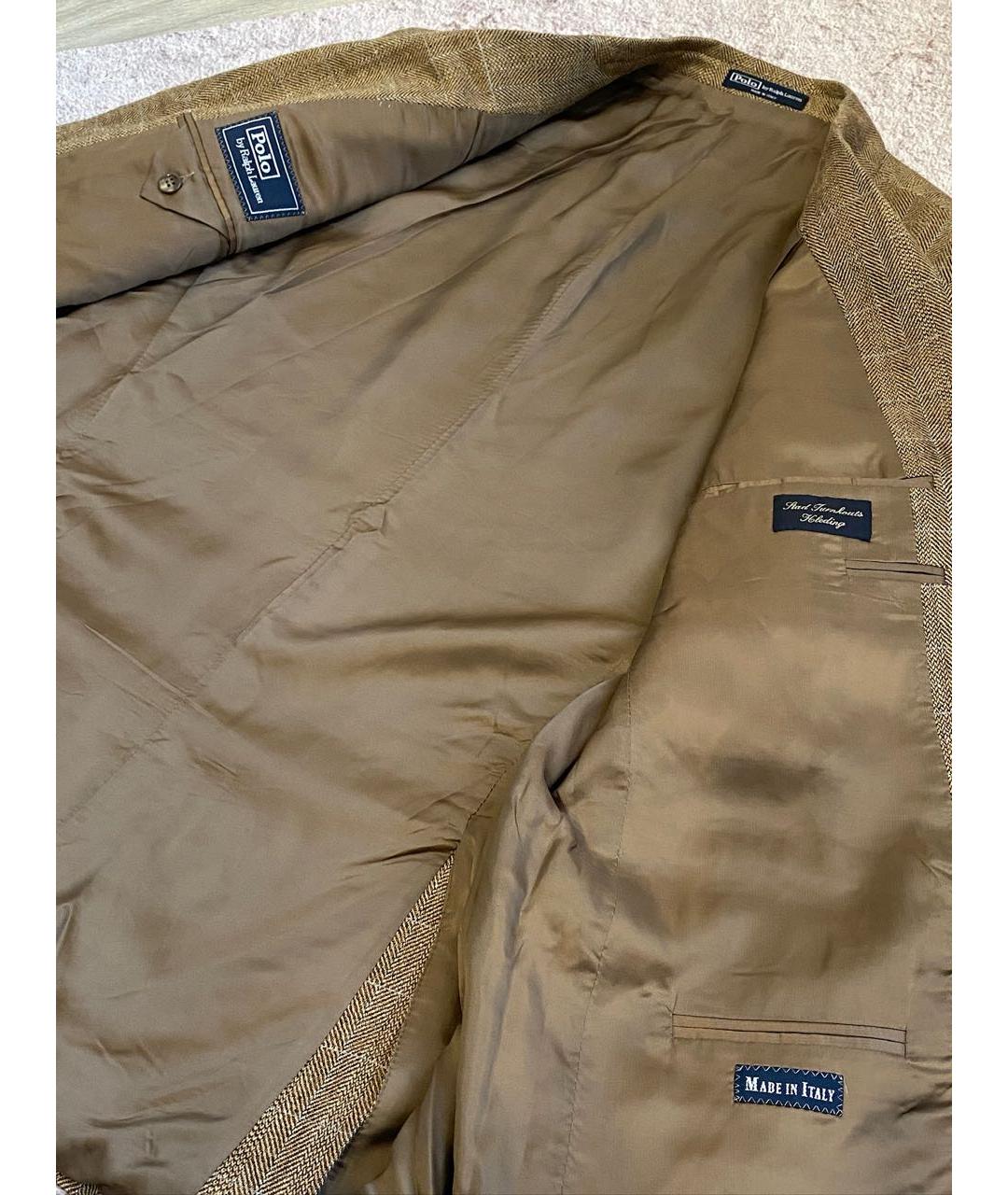 POLO RALPH LAUREN Бежевый шелковый пиджак, фото 5