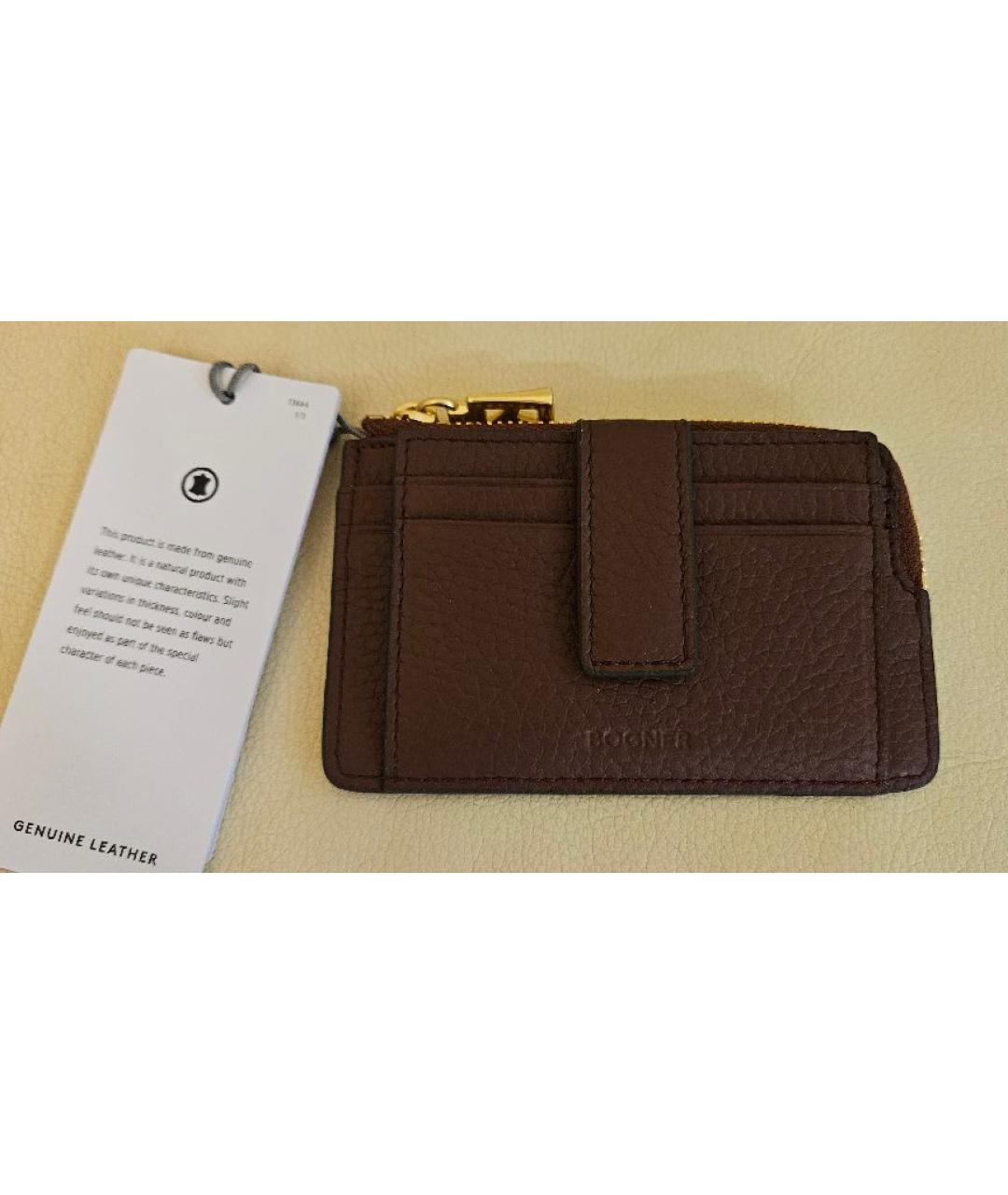 BOGNER Коричневый кожаный кардхолдер, фото 3