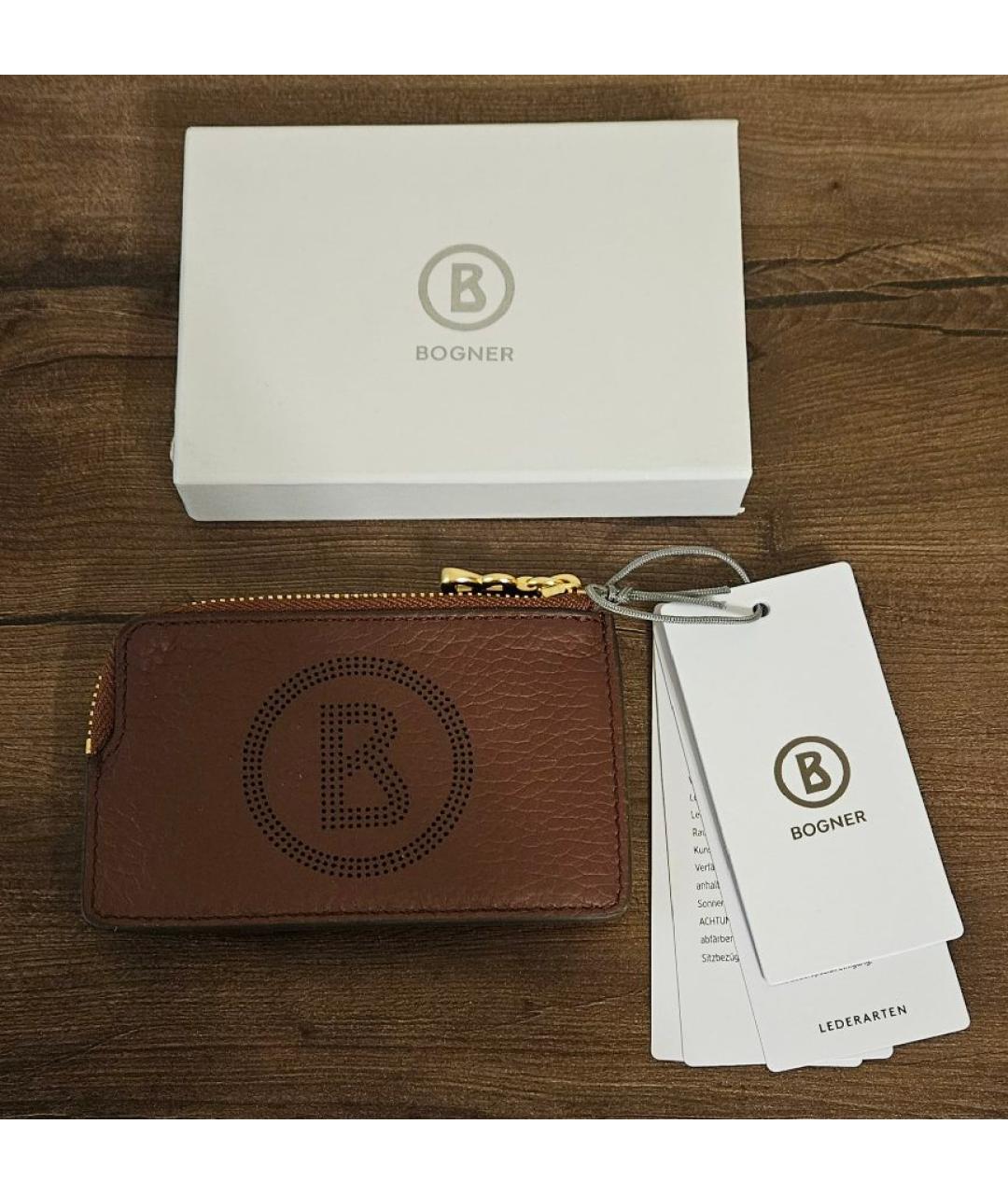 BOGNER Коричневый кожаный кардхолдер, фото 5