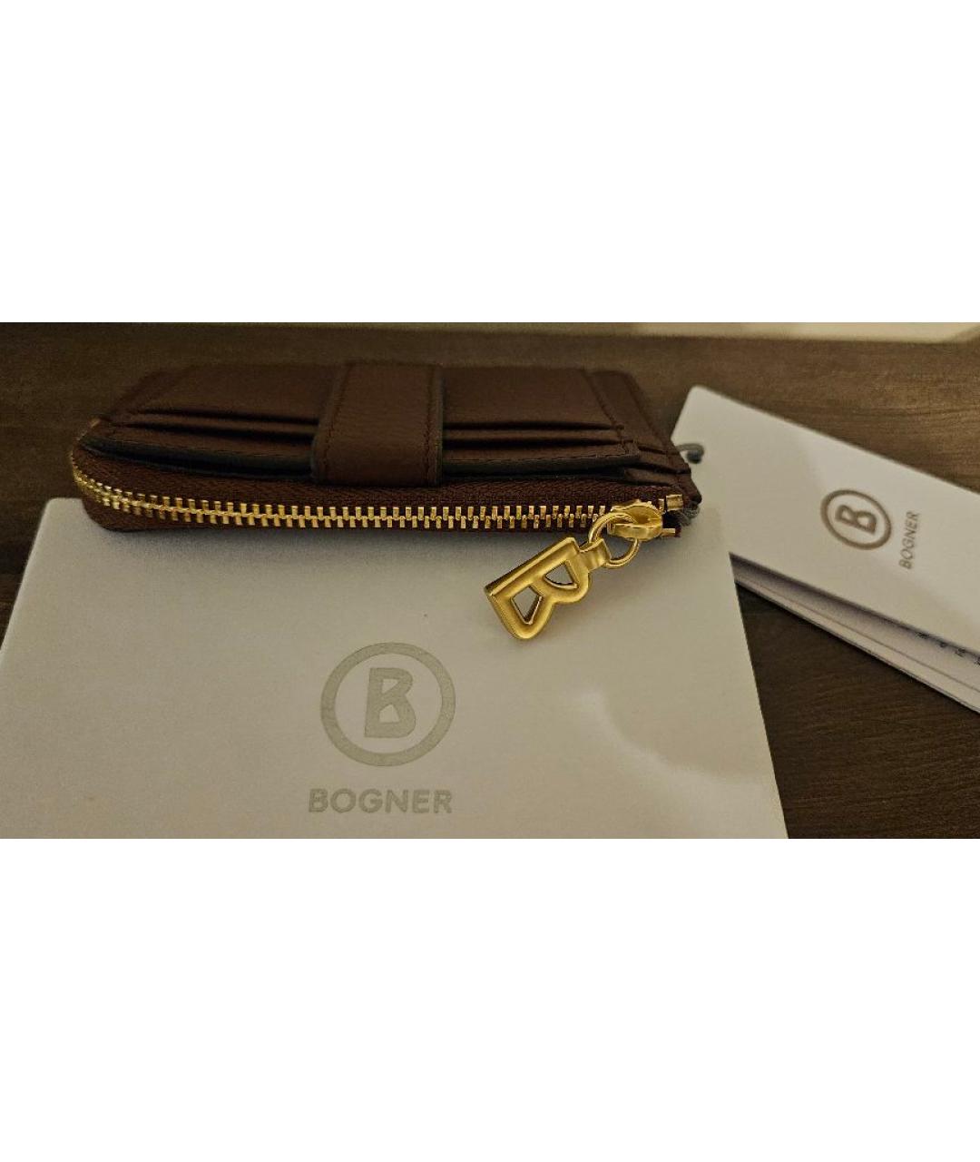 BOGNER Коричневый кожаный кардхолдер, фото 2