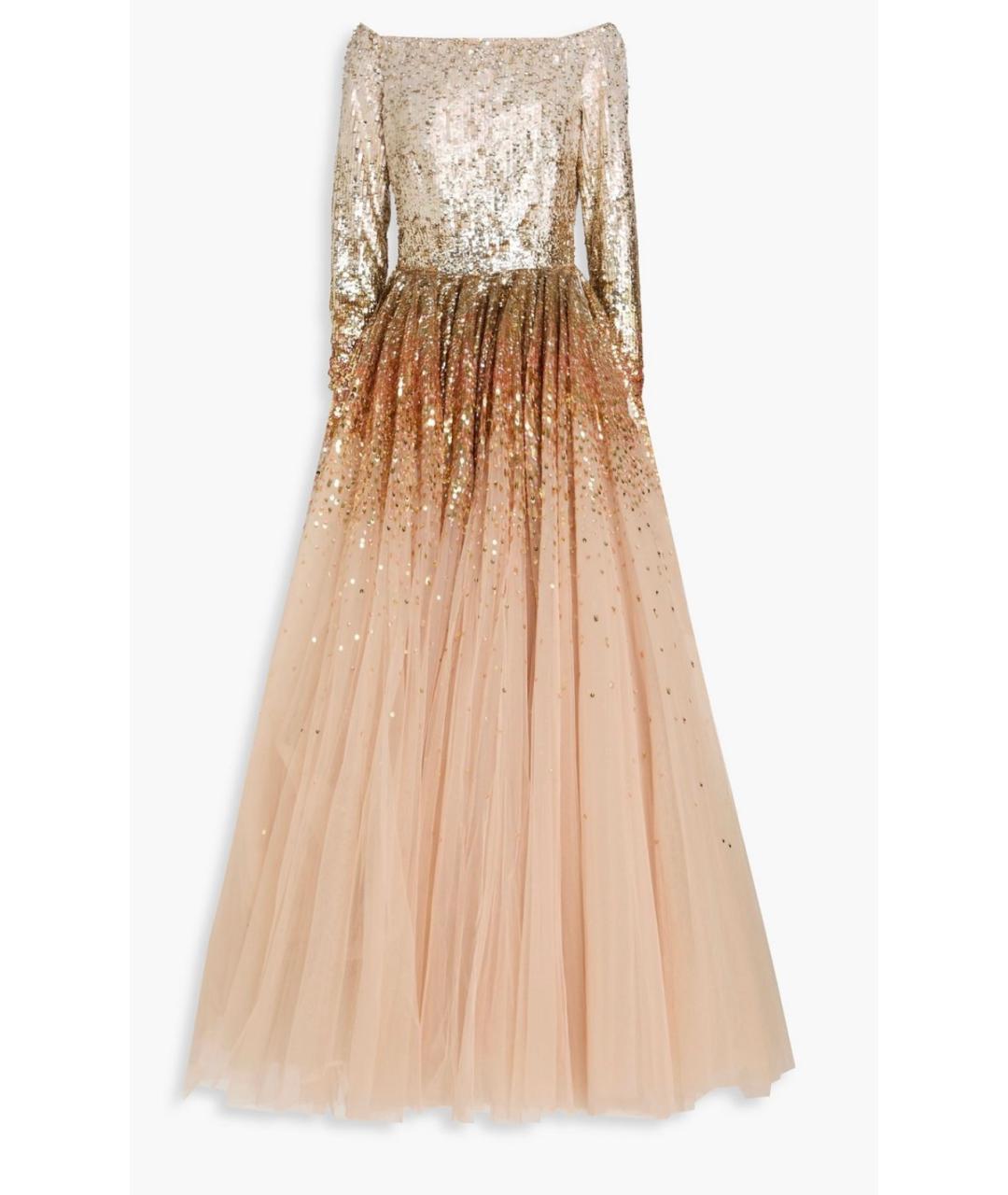 JENNY PACKHAM Бежевое полиэстеровое коктейльное платье, фото 5