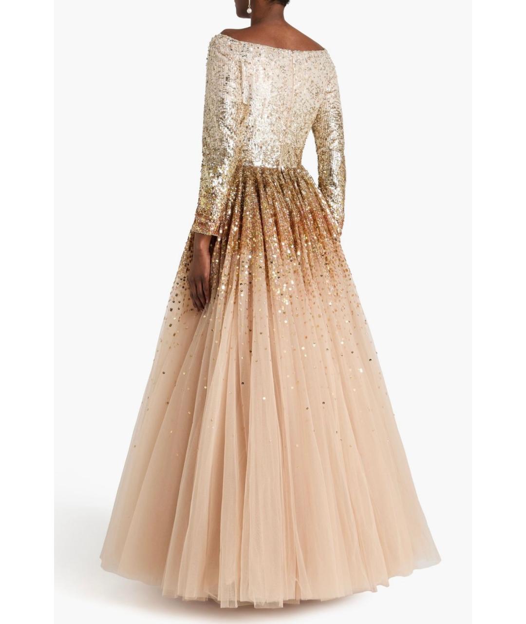 JENNY PACKHAM Бежевое полиэстеровое коктейльное платье, фото 3