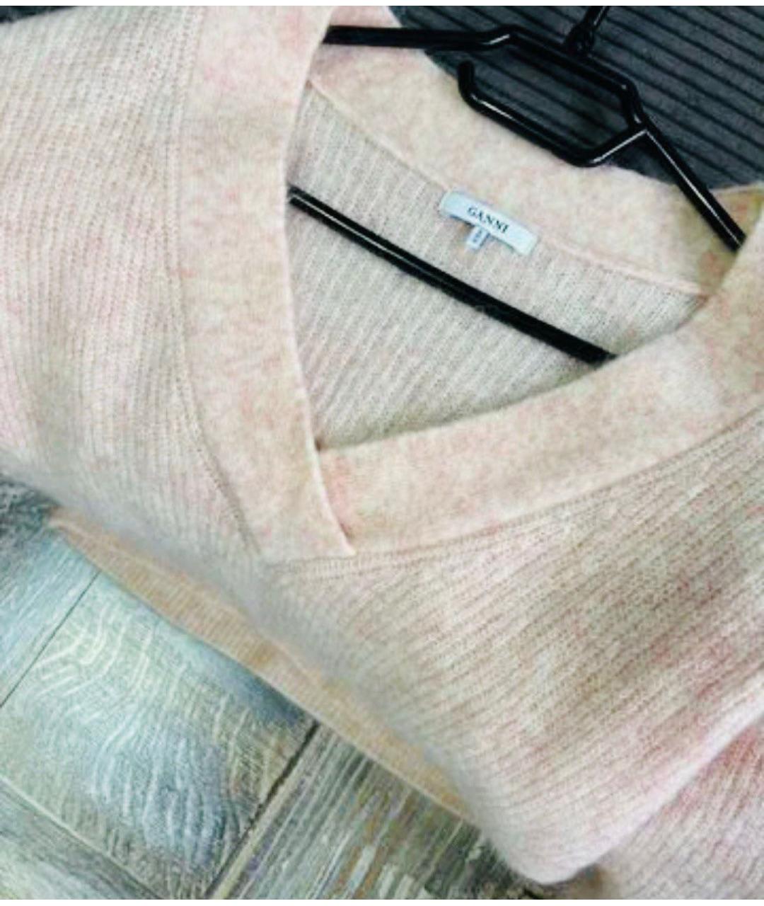 GANNI Розовый шерстяной джемпер / свитер, фото 3