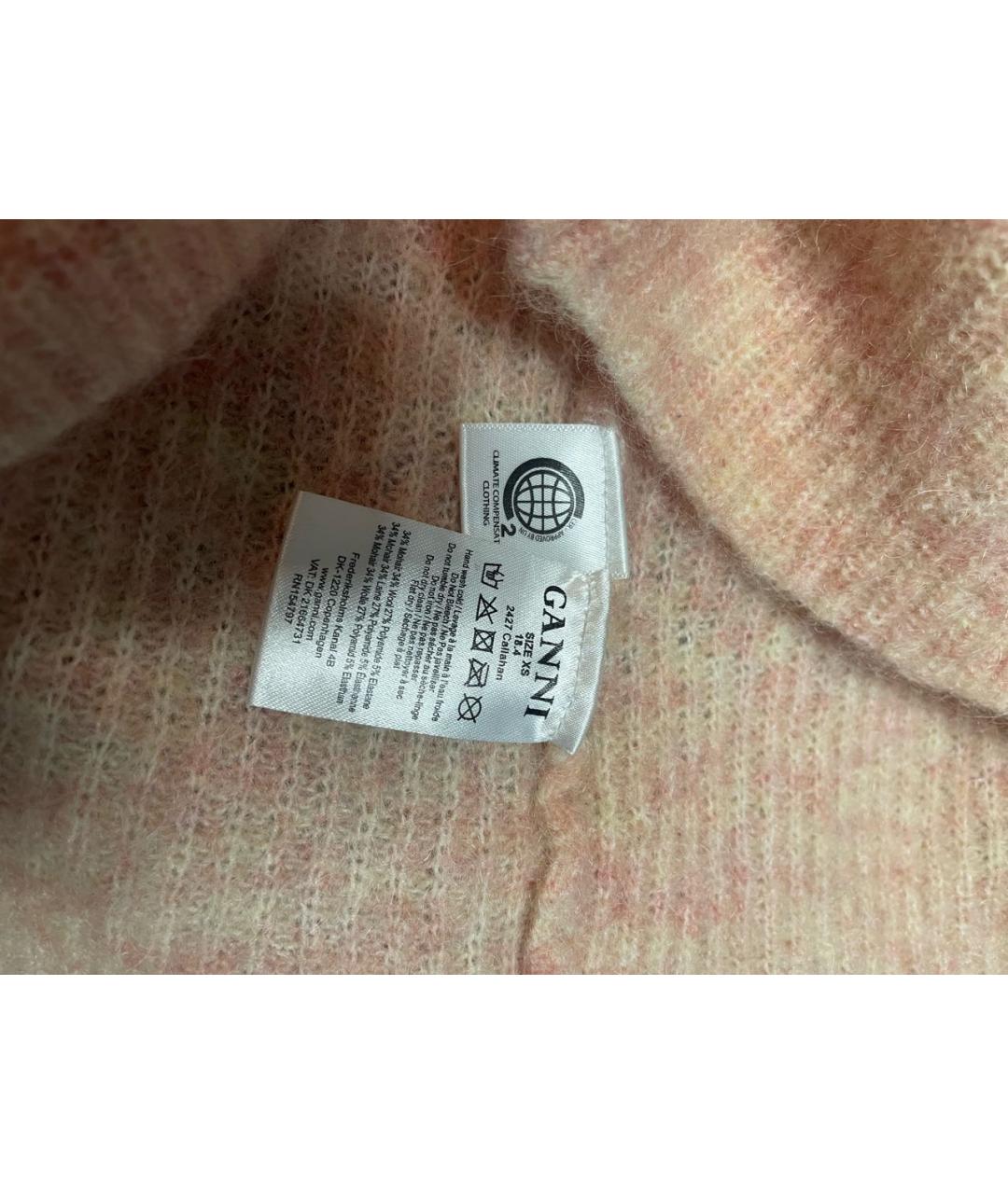 GANNI Розовый шерстяной джемпер / свитер, фото 4