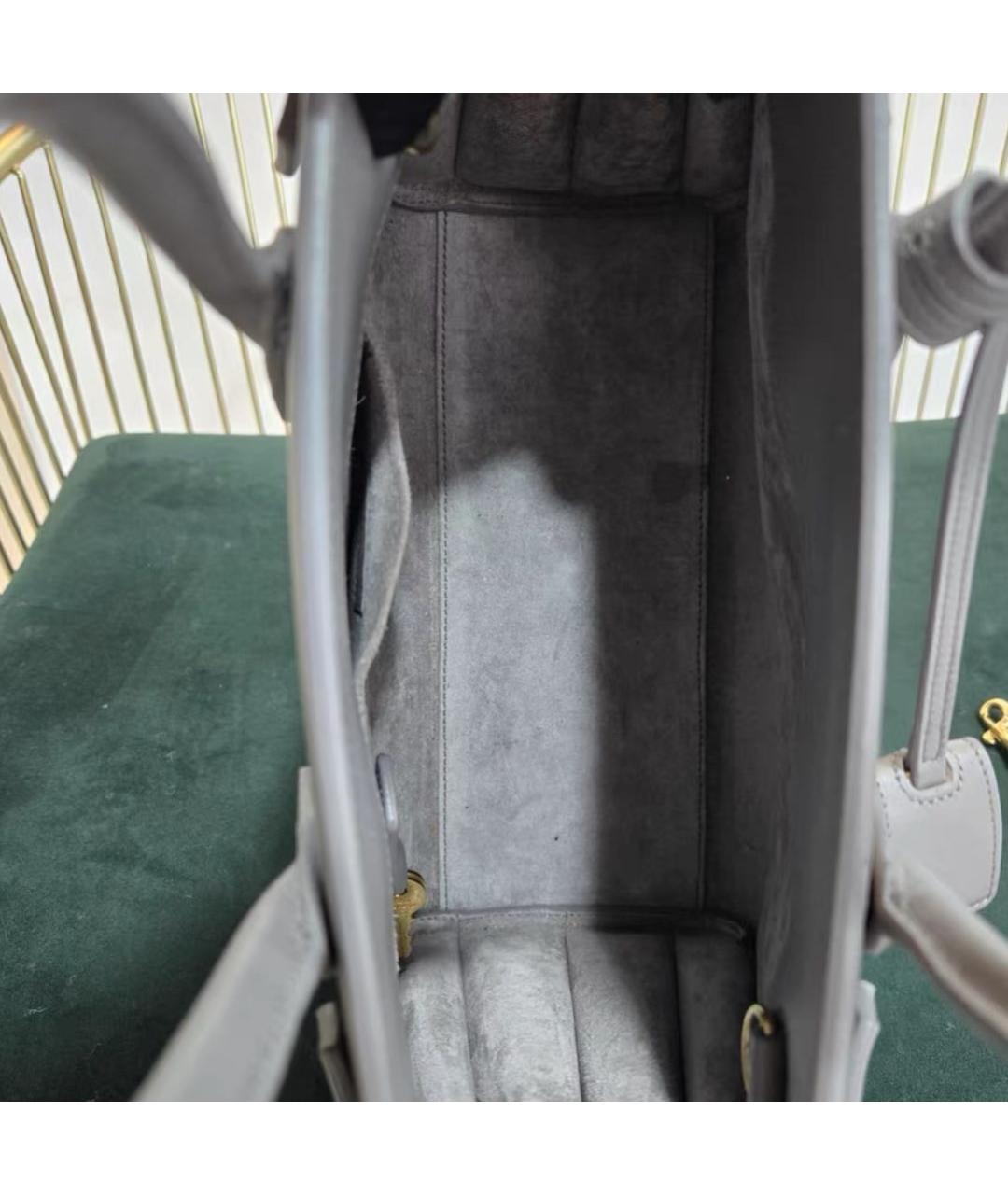 SAINT LAURENT Серая кожаная сумка тоут, фото 4