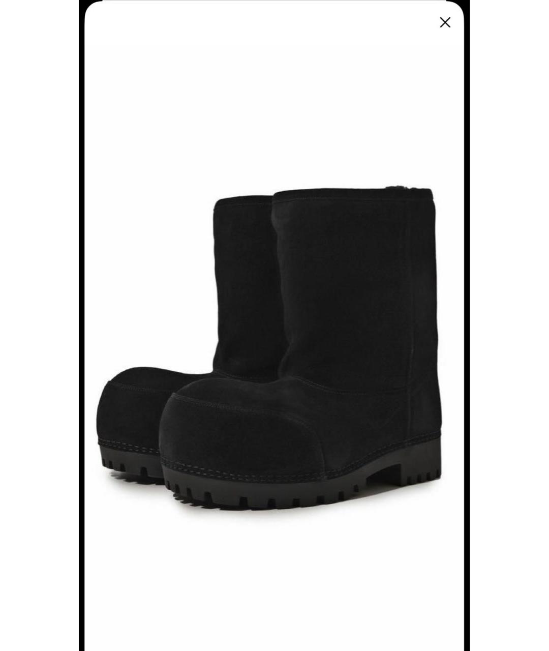 BALENCIAGA Черные замшевые полусапоги, фото 2