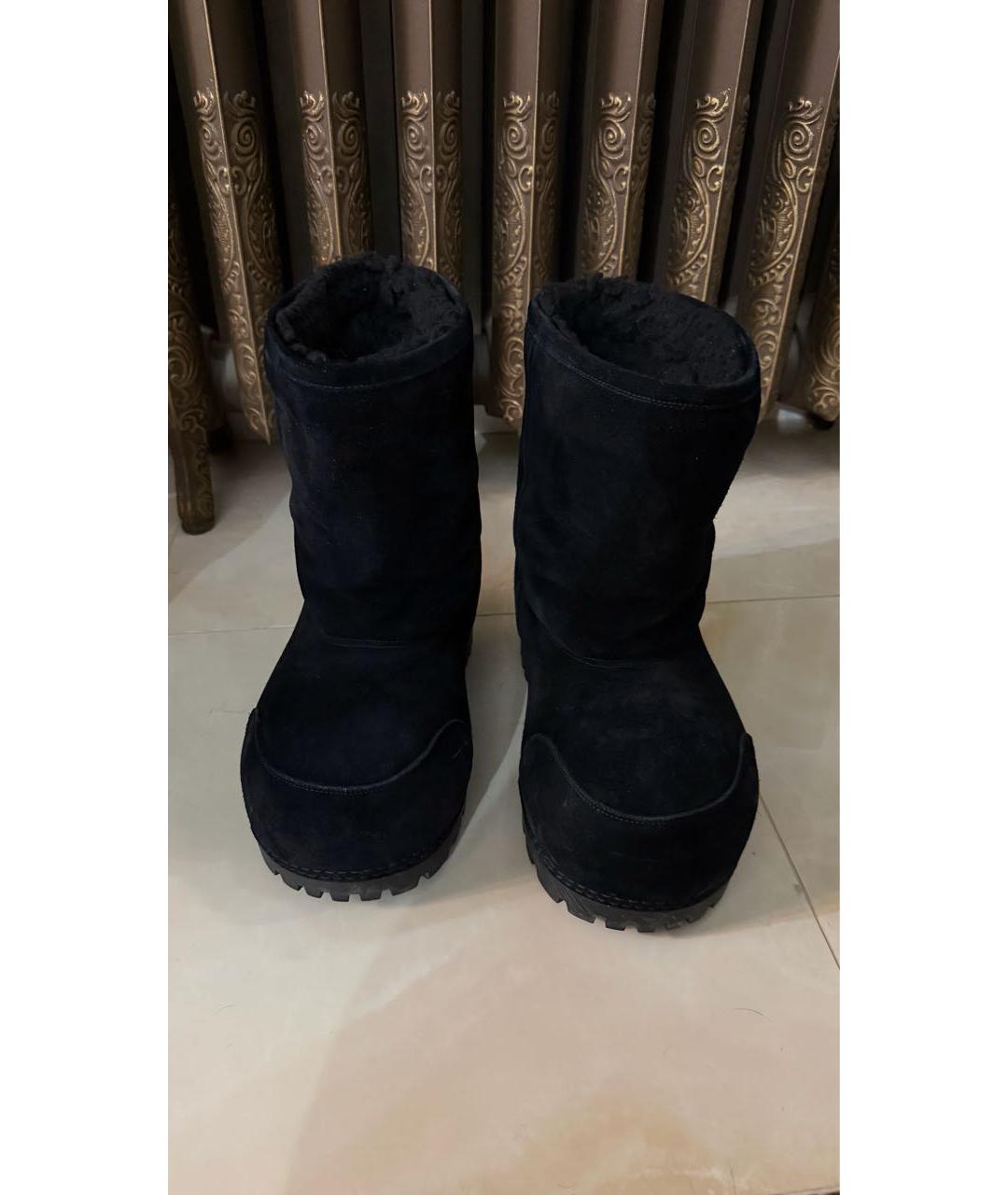 BALENCIAGA Черные замшевые полусапоги, фото 3