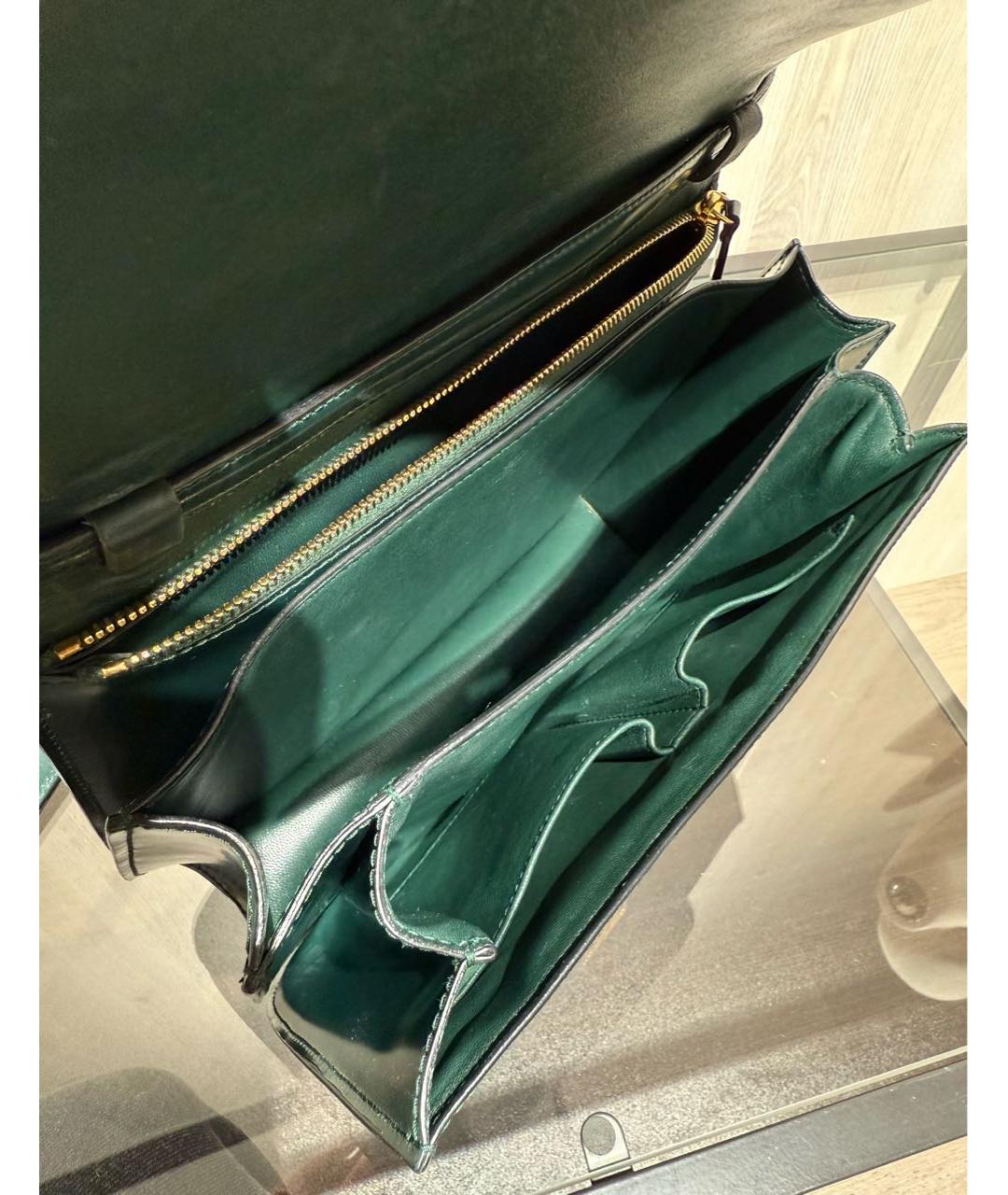 CELINE Зеленая кожаная сумка через плечо, фото 7