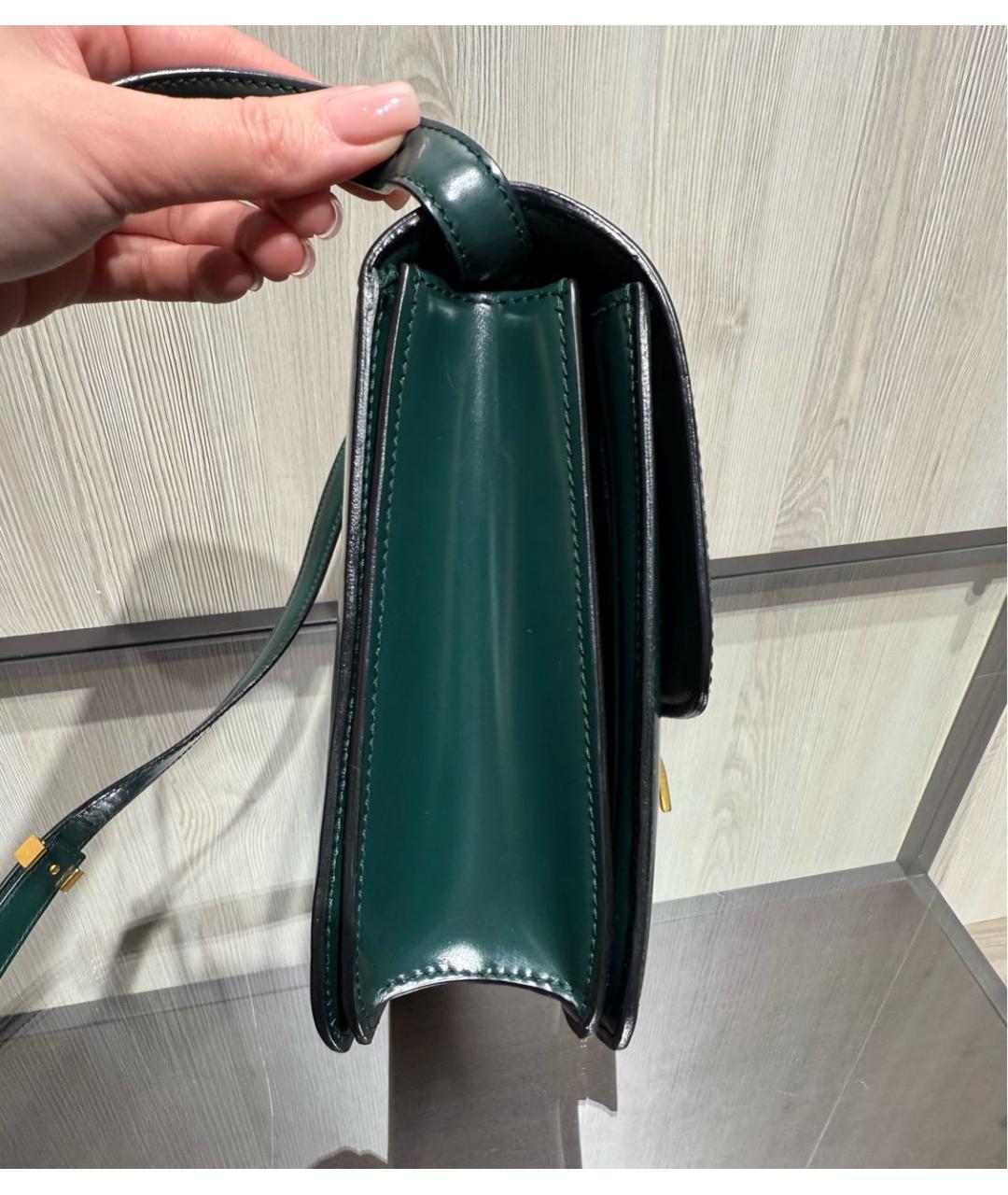 CELINE Зеленая кожаная сумка через плечо, фото 3